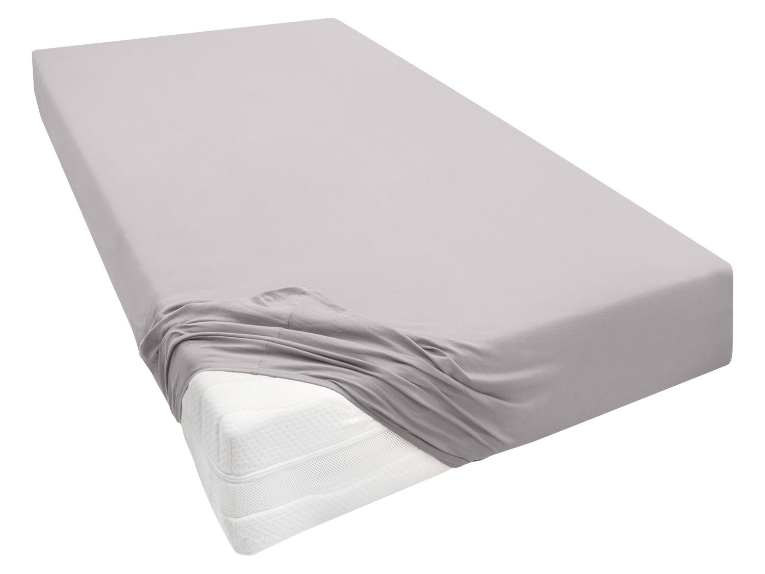 BIBERNA Prześcieradło z dżerseju, różne rozmiary (Szary, 90 - 100 x 200 - 220 cm)