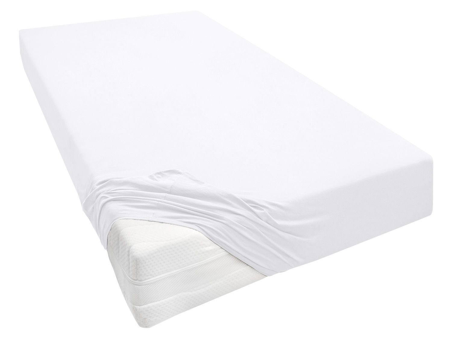 BIBERNA Prześcieradło z dżerseju, różne rozmiary (Biały, 90 - 100 x 200 - 220 cm)