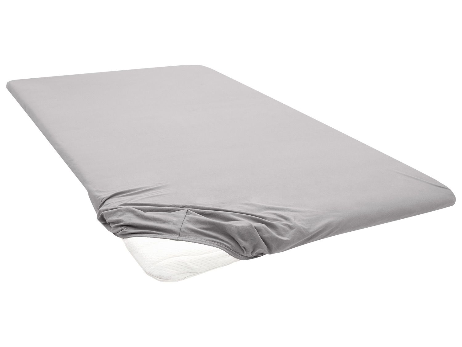 BIBERNA Prześcieradło z dżerseju z gumką (Szary, 90 - 100 x 200 cm)