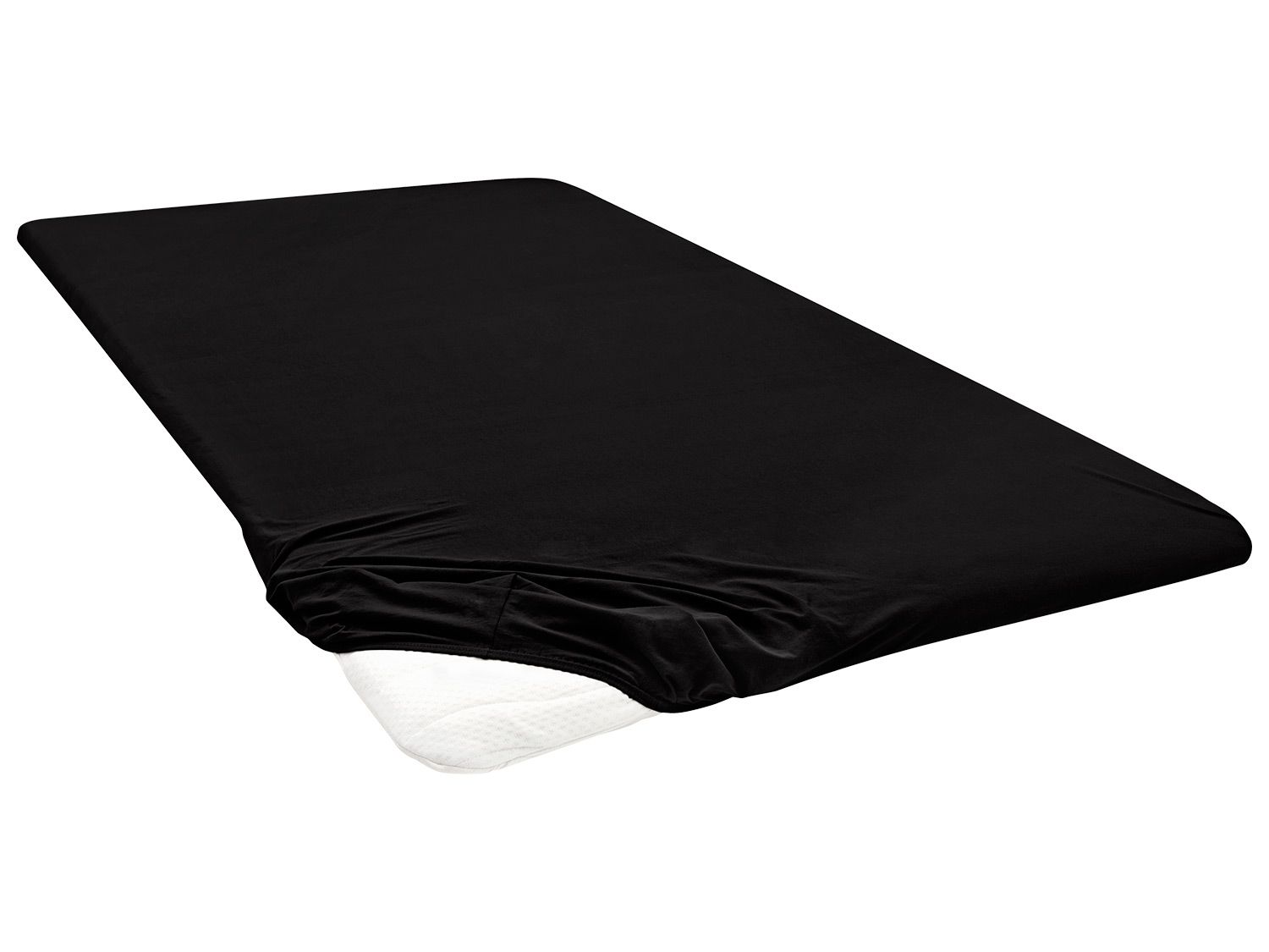BIBERNA Prześcieradło z dżerseju z gumką (Czarny, 90 - 100 x 200 cm)
