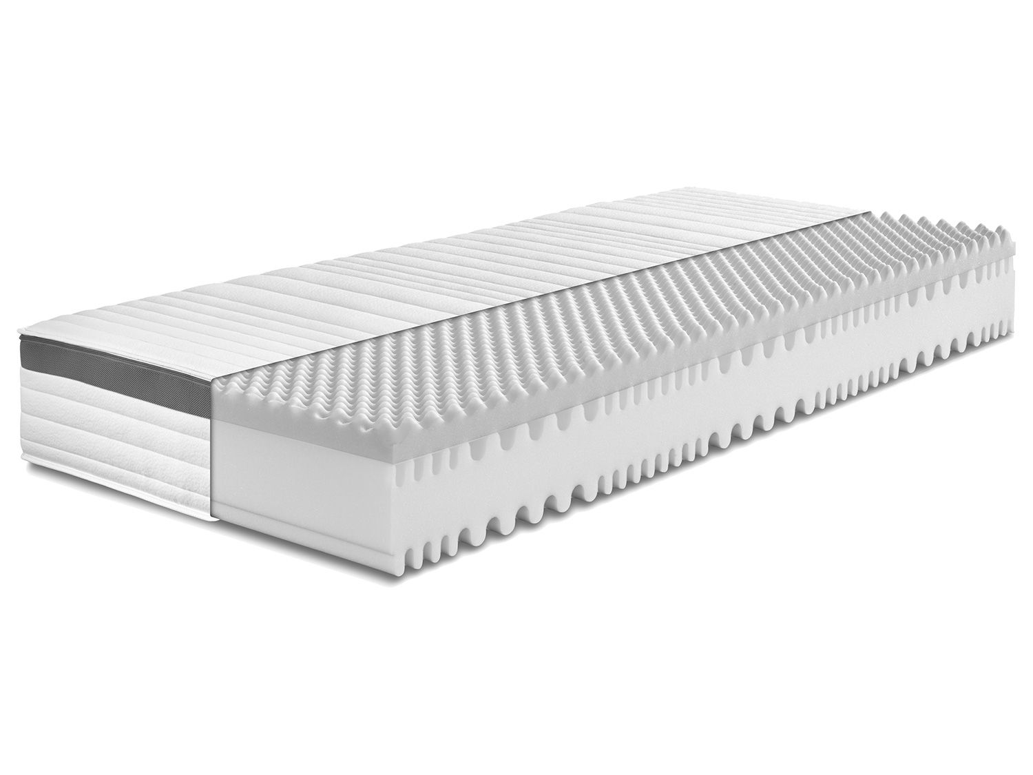 BADENIA TRENDLINE 7-strefowy materac z pianki komfortowej XXL z nakładką z pianki profilowanej i funkcją dwustronną. (H3, 90 x 200 cm)
