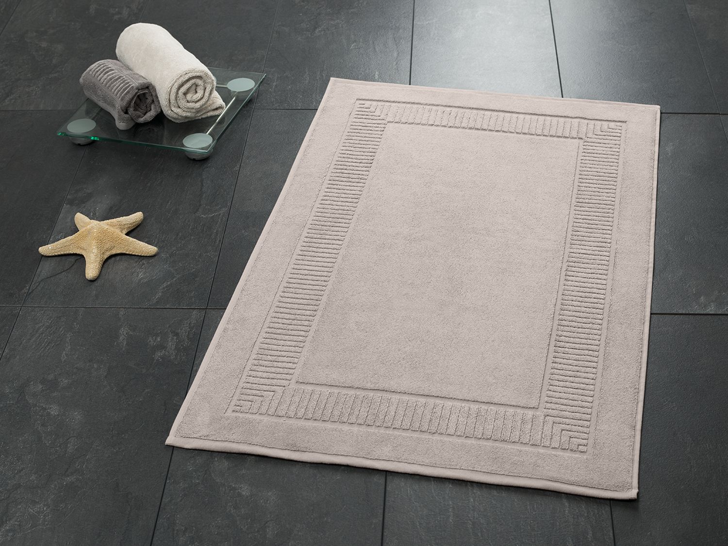 GÖZZE Dywanik łazienkowy z biobawełny, 50 x 70 cm (Taupe)