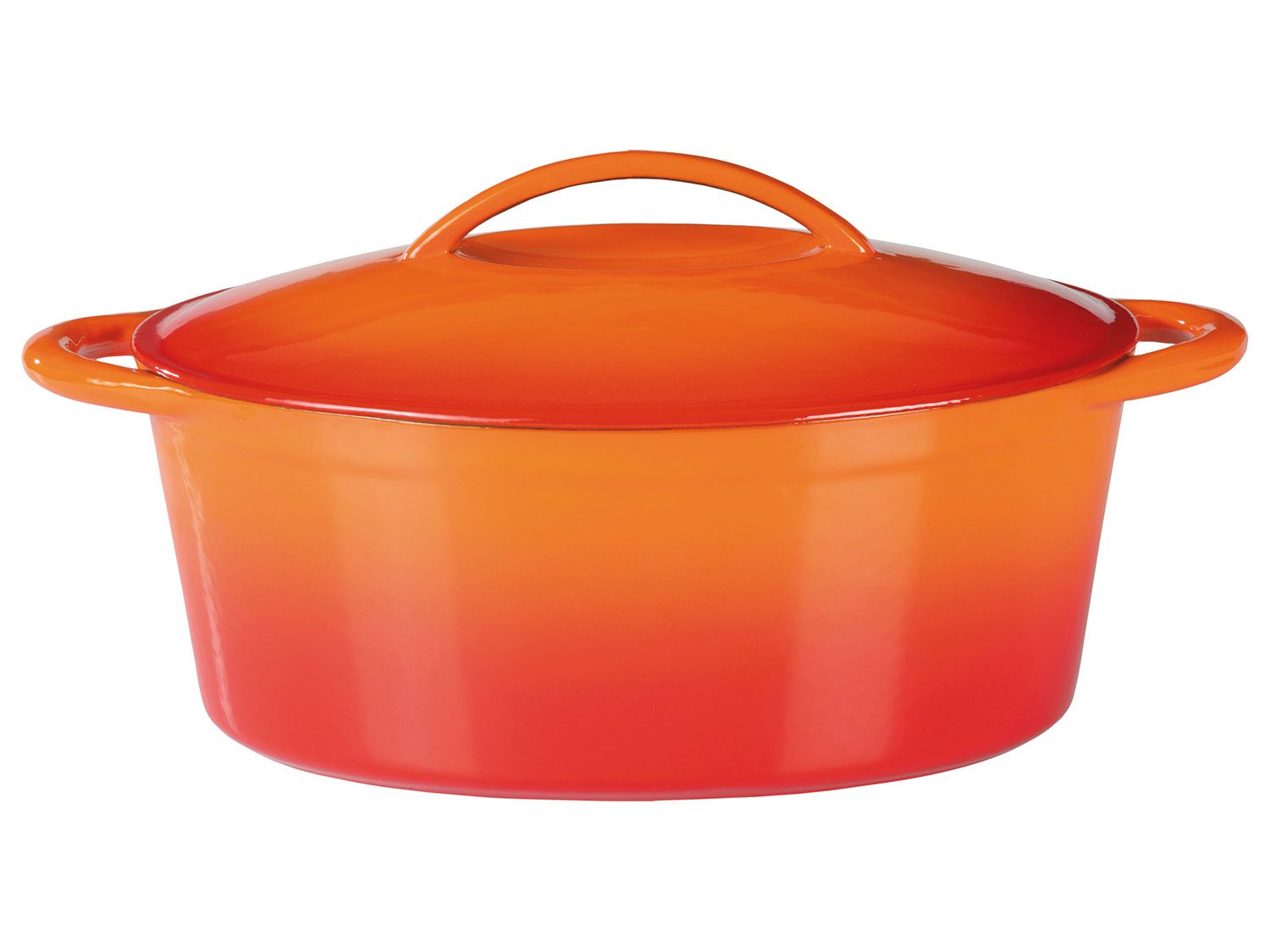 GSW Garnek żeliwny, 4,5 l / Brytfanna, 7 l / Brytfanna 2w1, 5,4 l / Naczynie do tagine, 2 l (Pomarańczowy, 33 x 25 cm / 7 l)
