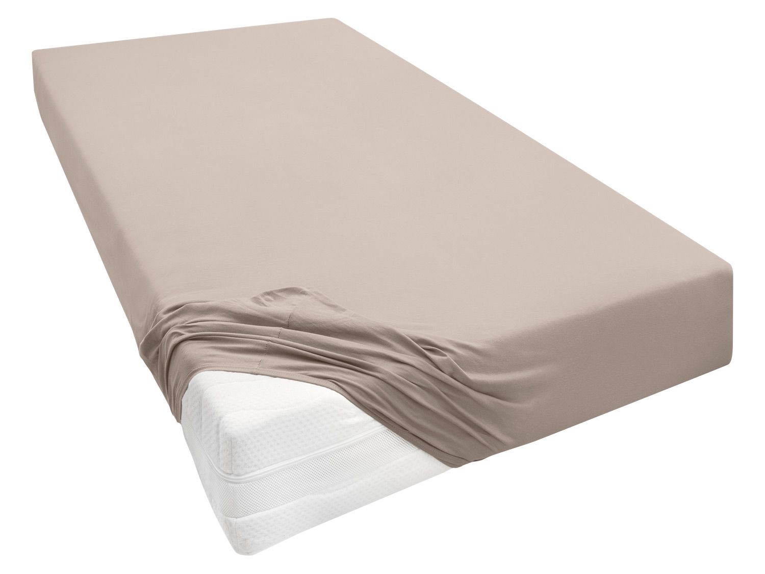 BIBERNA Prześcieradło z dżerseju, różne rozmiary (Jasnobrązowy, 90 - 100 x 200 - 220 cm)