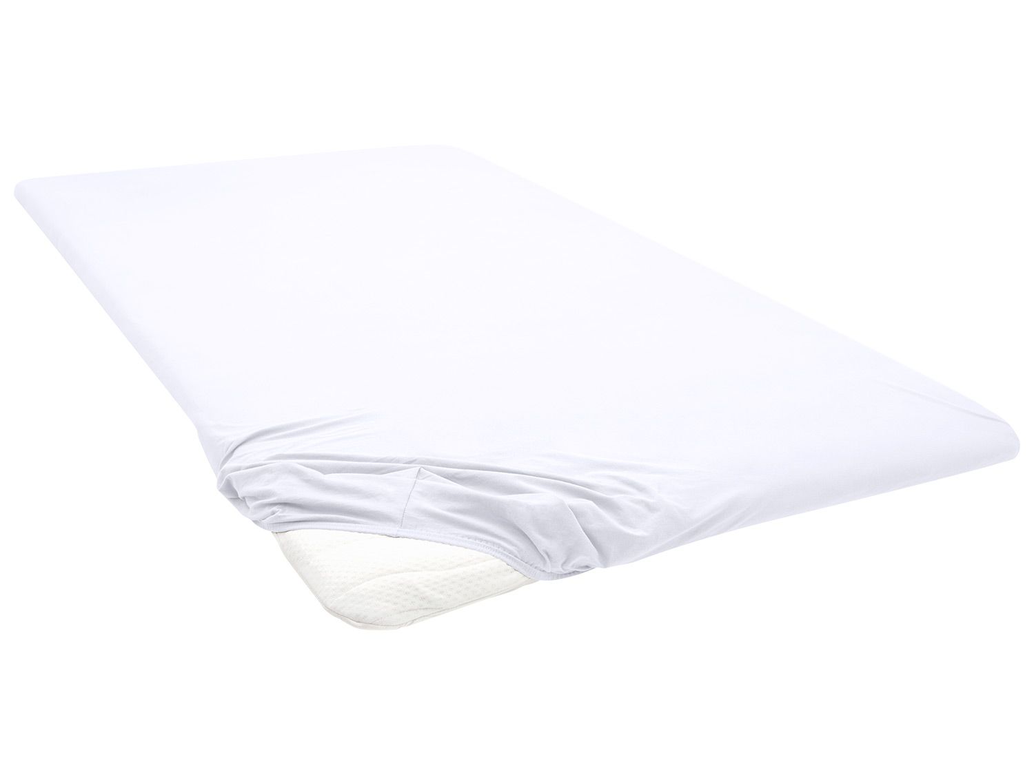 BIBERNA Prześcieradło z dżerseju z gumką (Biały, 90 - 100 x 200 cm)