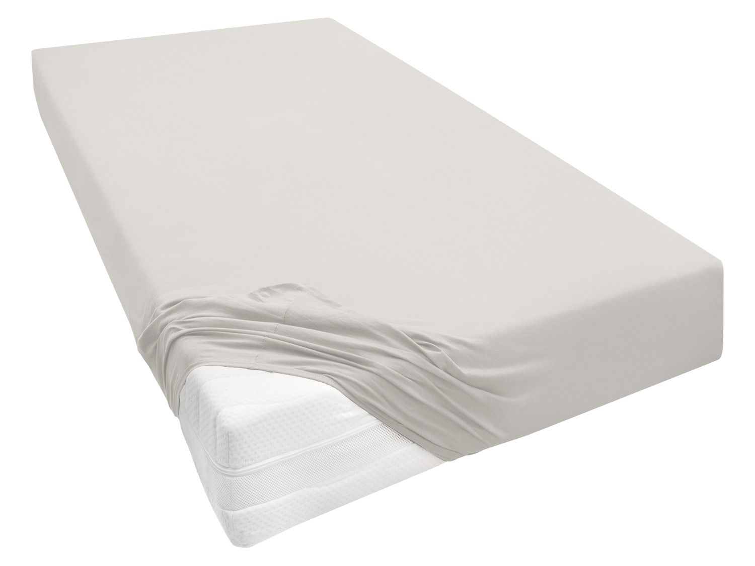 BIBERNA Prześcieradło z dżerseju, różne rozmiary (Jasnoszary, 90 - 100 x 200 - 220 cm)