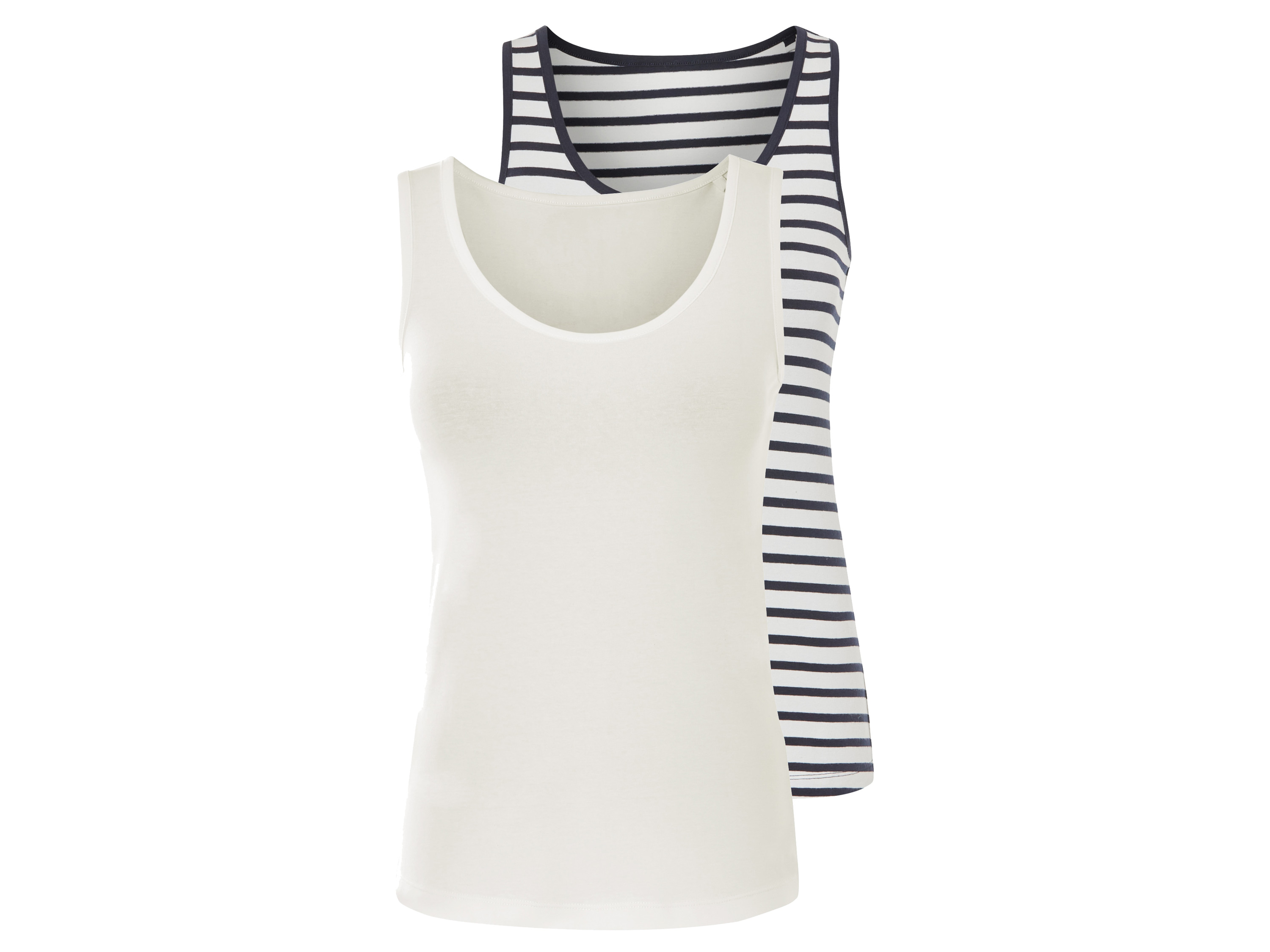 ESMARA® Topy damskie z biobawełną, 2 sztuki 