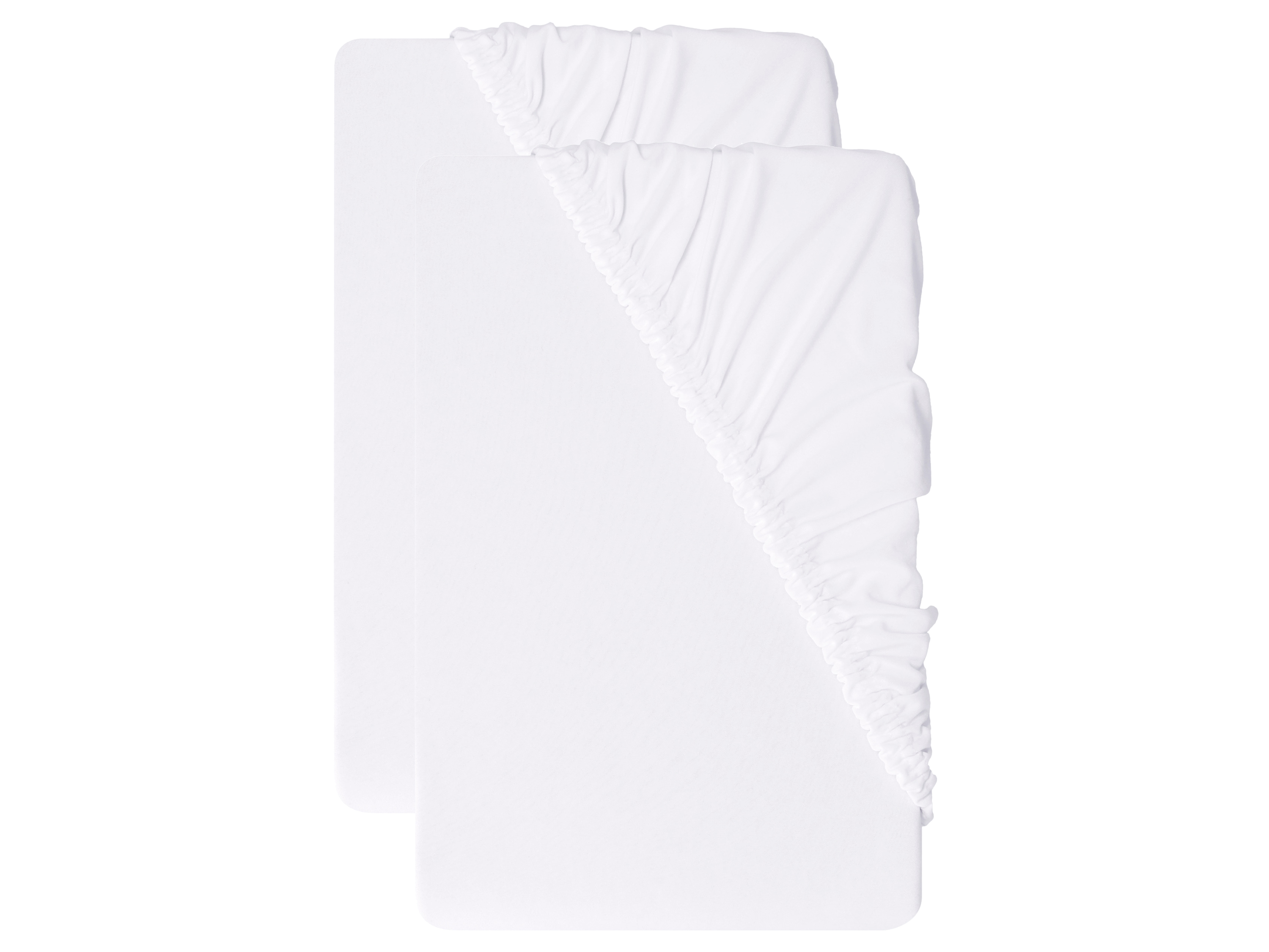 LIVARNO® Komplet 2 prześcieradeł z mikrowłókna z gumką, 180-200 x 200 cm (Biały)