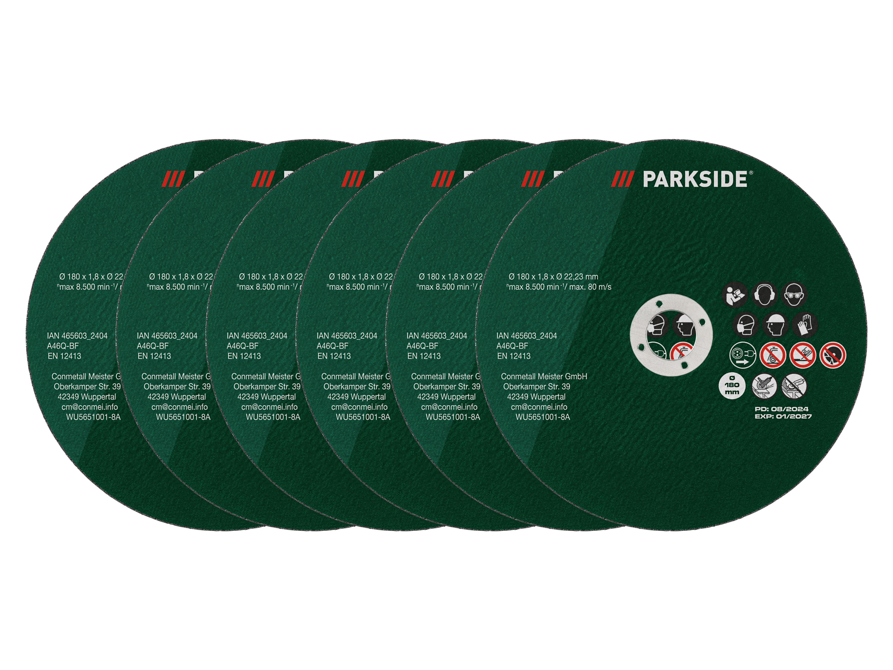 PARKSIDE® Tarcza do cięcia metalu lub stali nierdzewnej, 6 sztuk (Stal szlachetna)