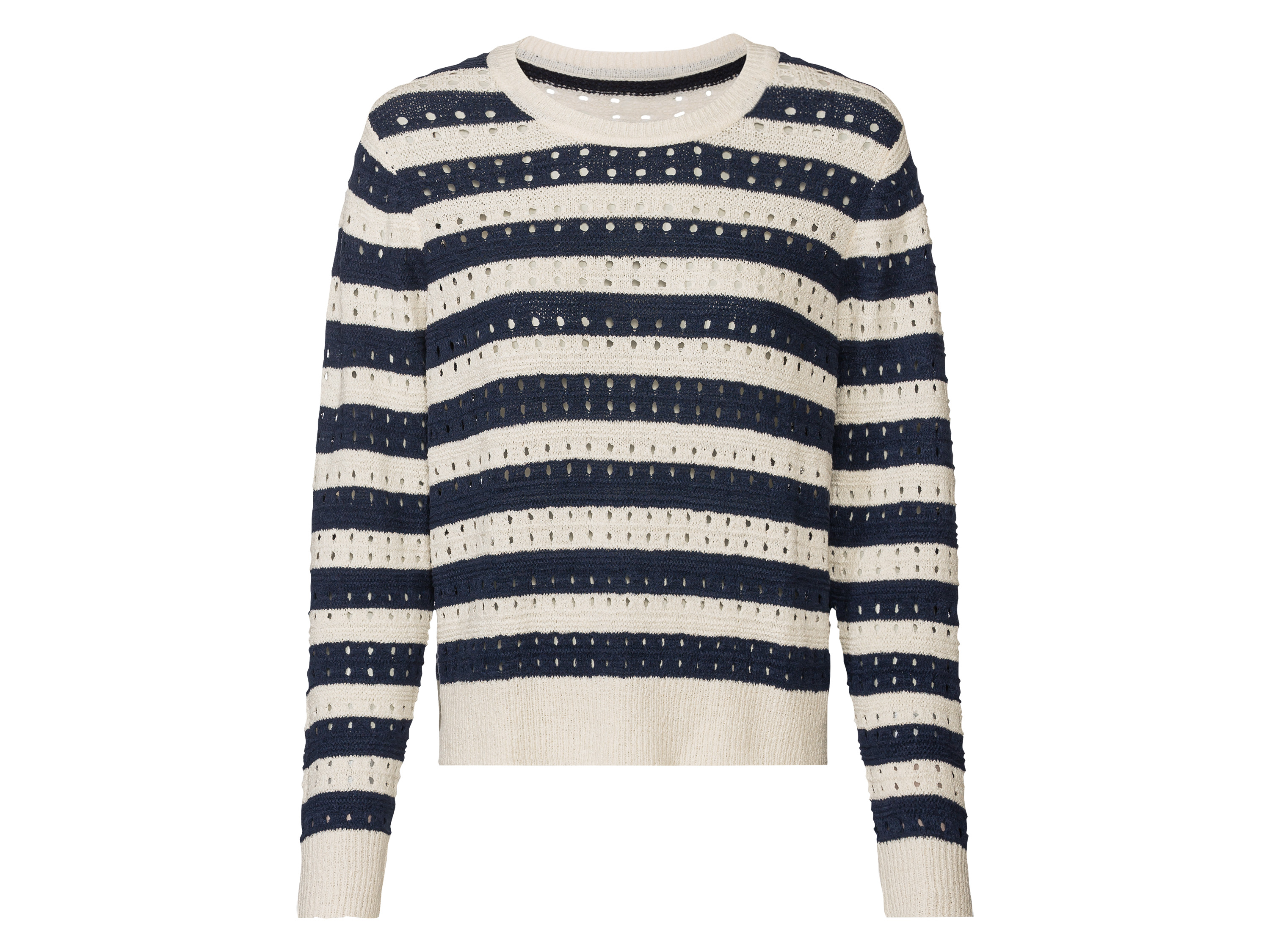 ESMARA® Sweter damski z teksturowanej dzianiny w prążki 