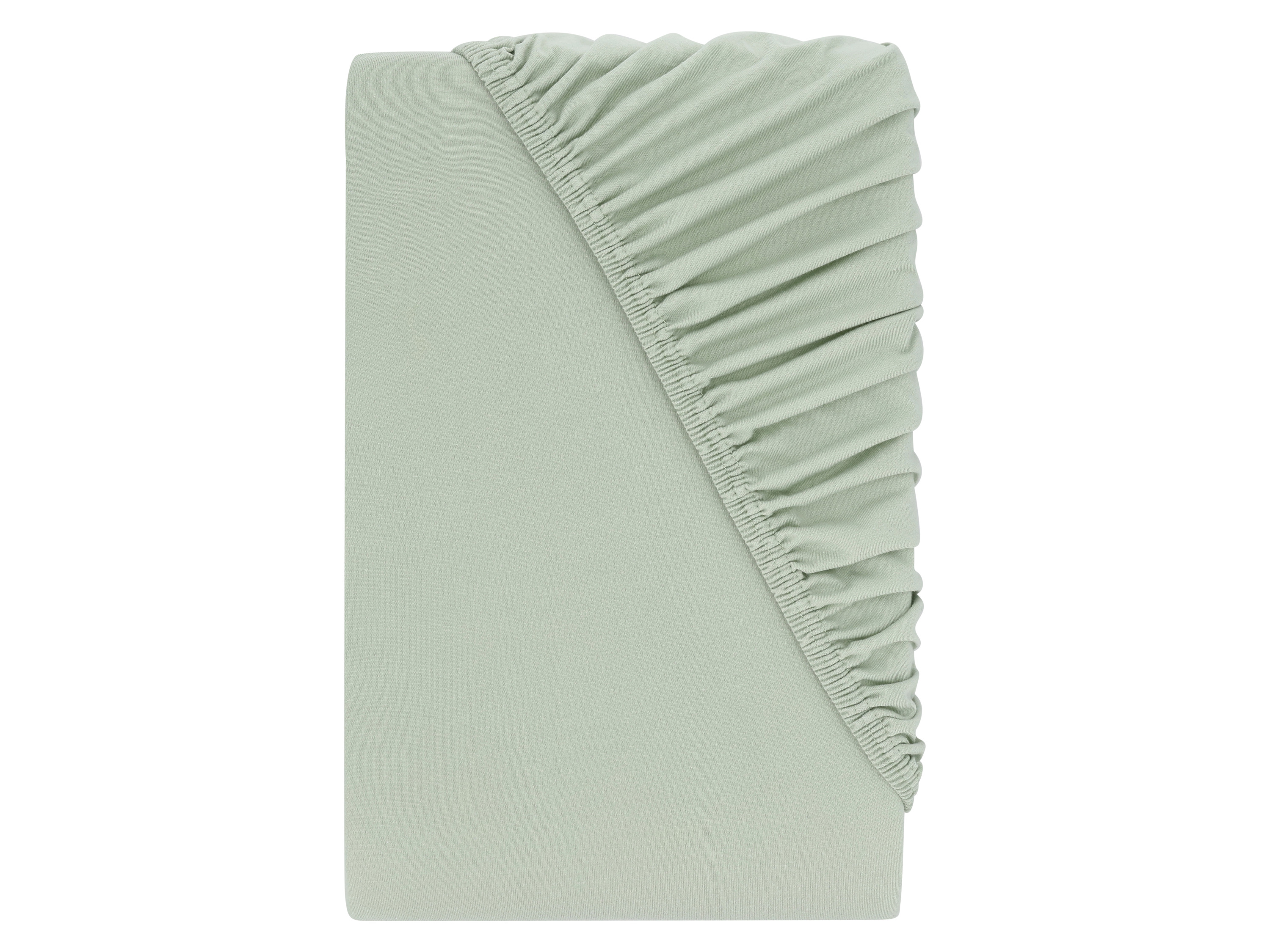 LIVARNO® Prześcieradło z dżerseju z gumką, 90-100 x 200 cm (Zielona)