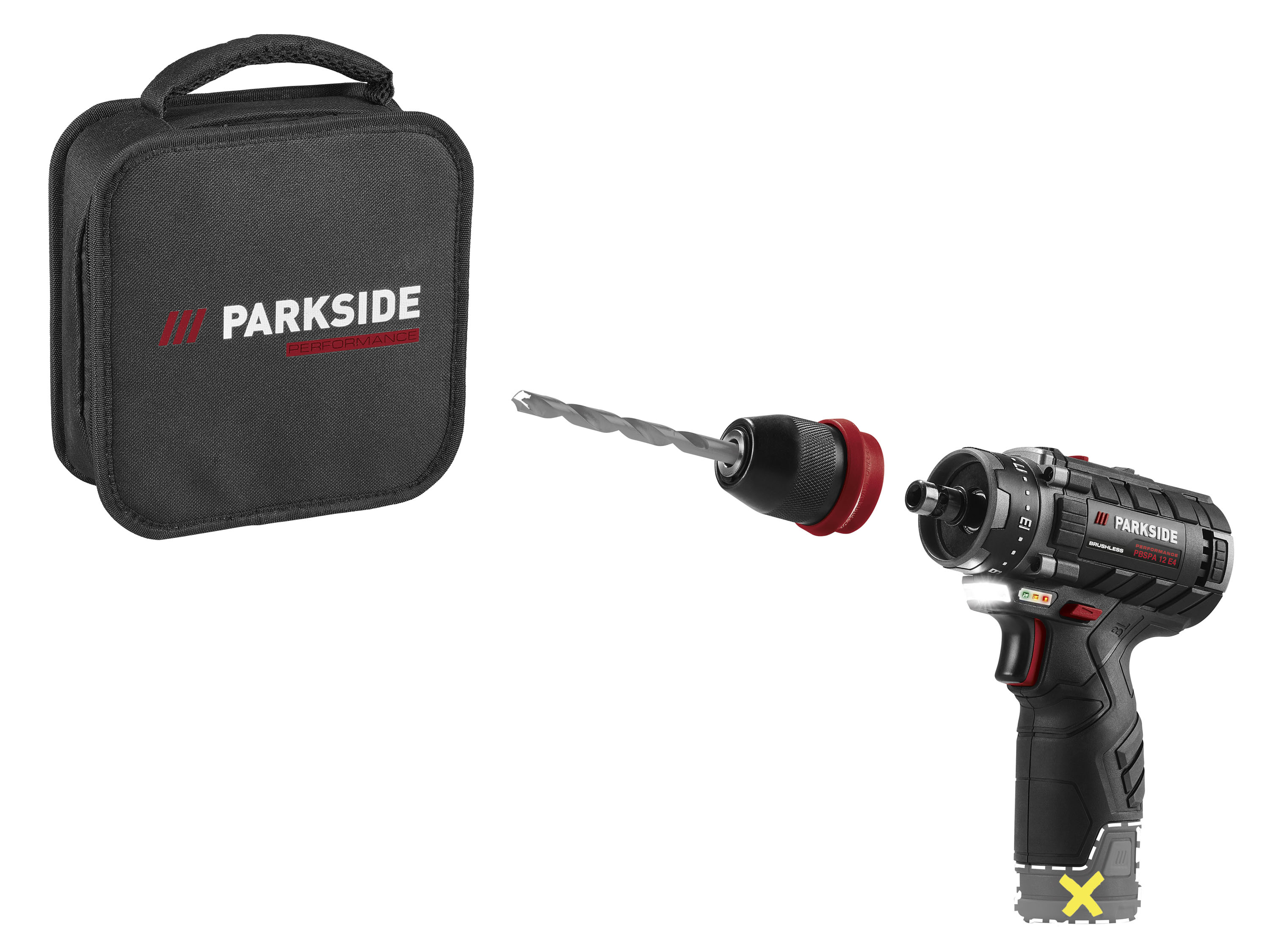 PARKSIDE PERFORMANCE® Akumulatorowa wiertarko-wkrętarka 12 V PBSPA 12 E4 (bez akumulatora i bez ładowarki)