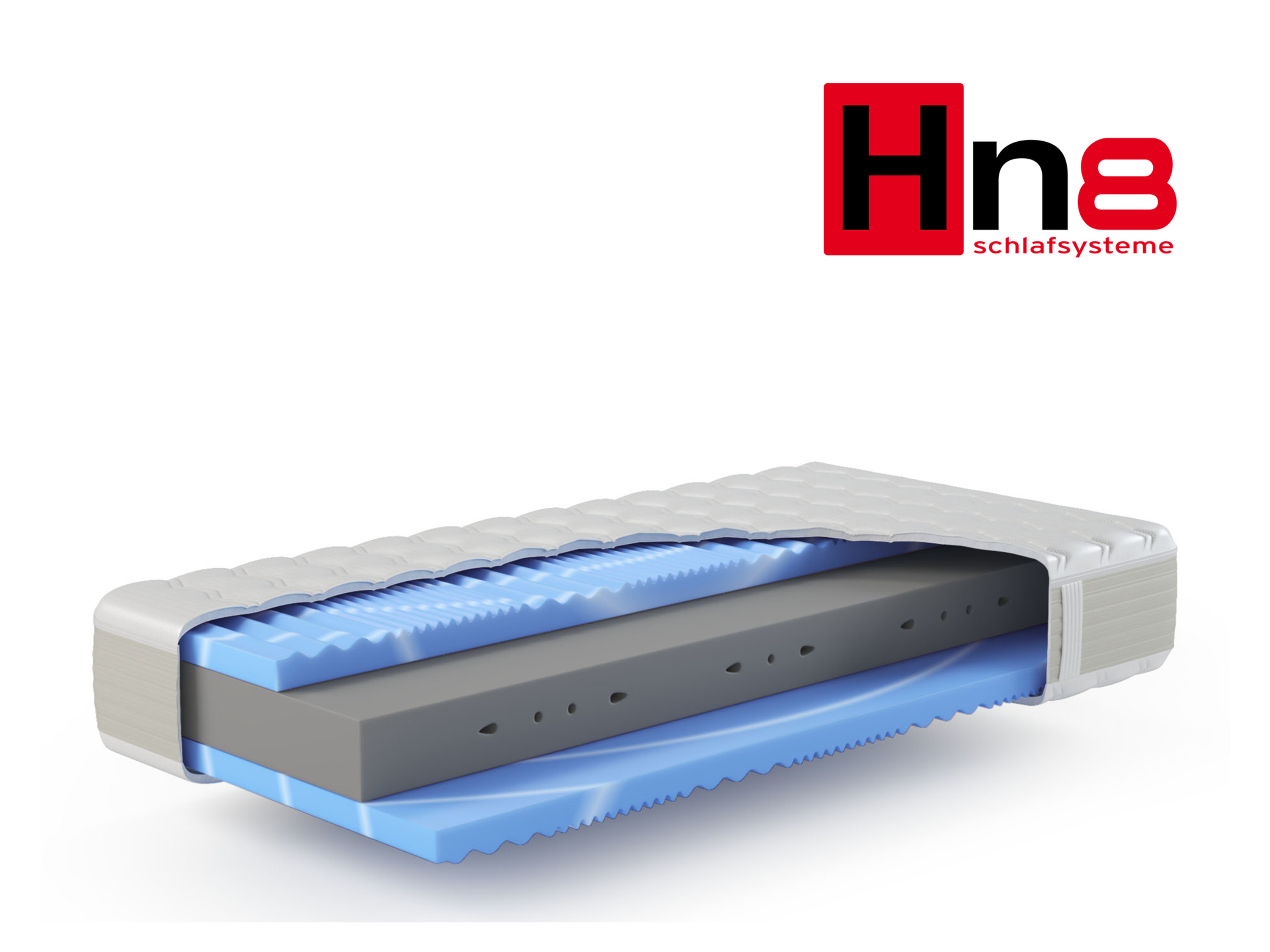 HN8 SCHLAFSYSTEME Materac z pianki termoelastycznej 7-strefowy XXL Gelstar KS (H4, 90 x 210 cm)