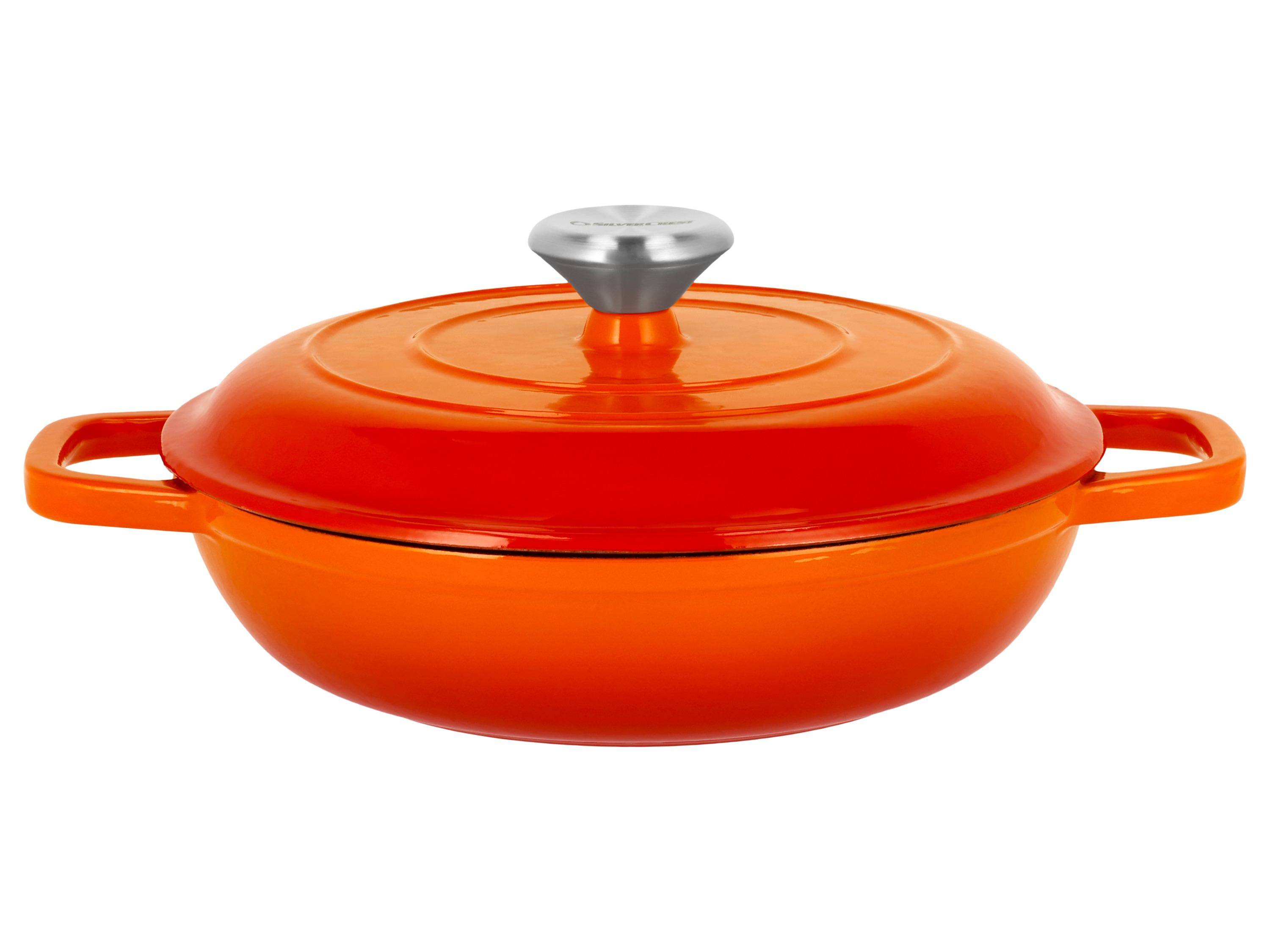 SILVERCREST® Żeliwna patelnia do serwowania Premium, Ø 25 cm (pomarańczowy)