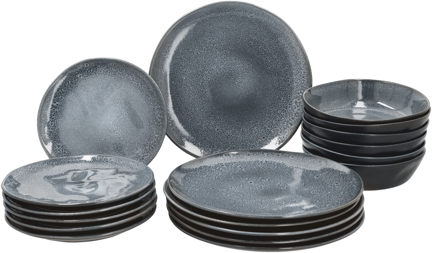 SILVERCREST® Zestaw stołowy, 18-częściowy. (Czarny)