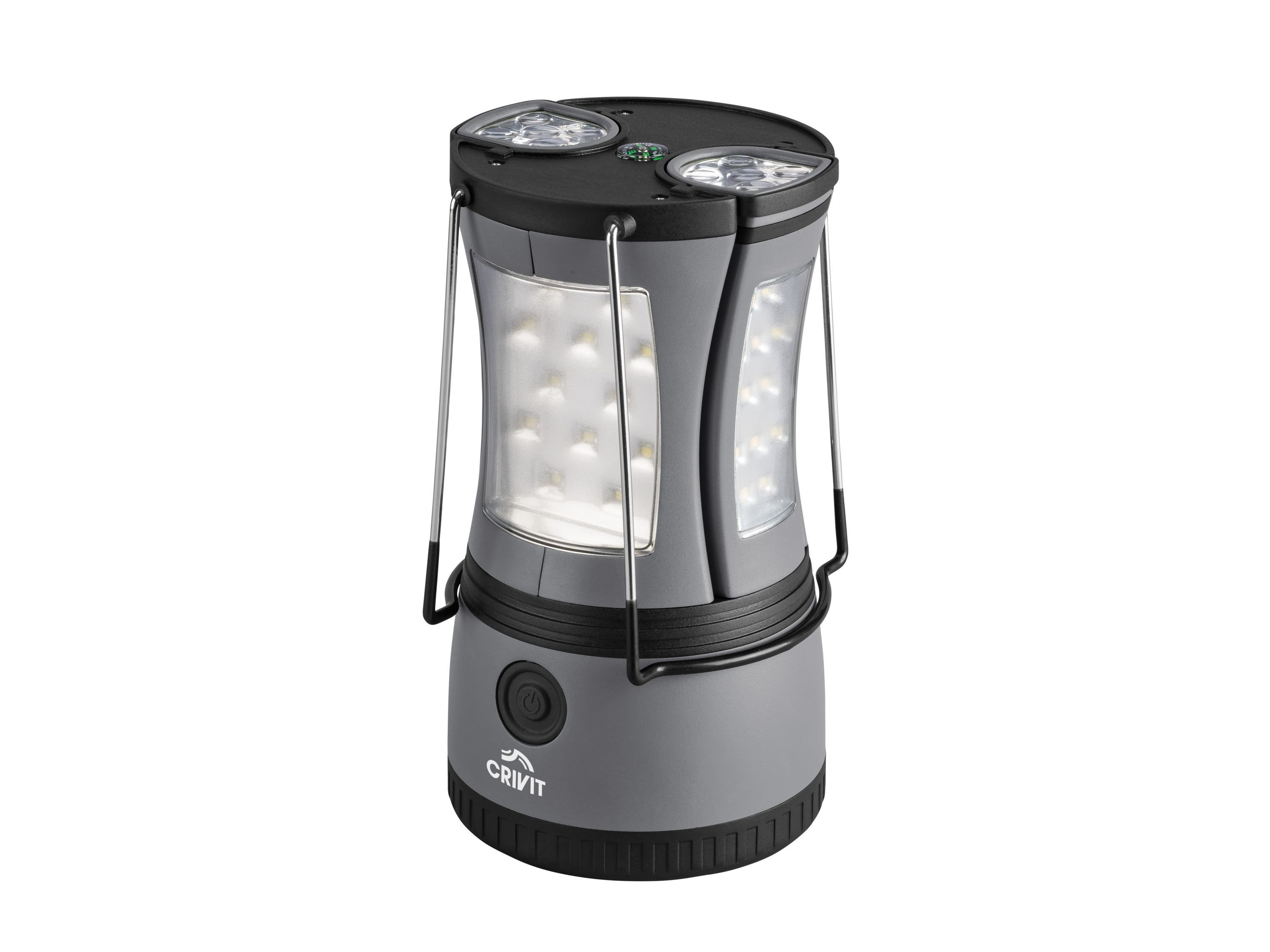 CRIVIT Lampa kempingowa 2 w 1 (Szary)