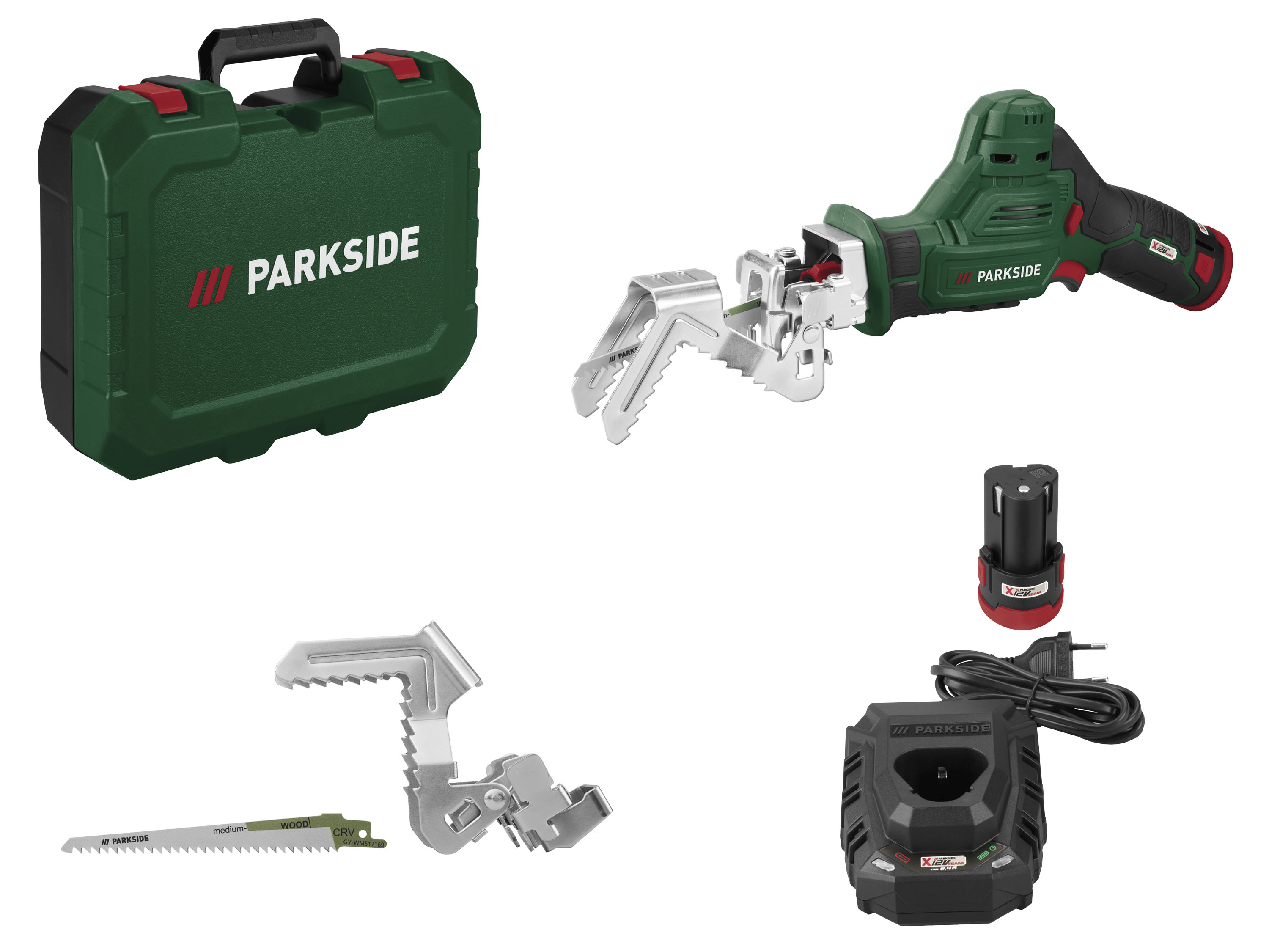 PARKSIDE® Akumulatorowa piła do gałęzi 12 V, PAAS 12 C3 (z akumulatorem i ładowarką)
