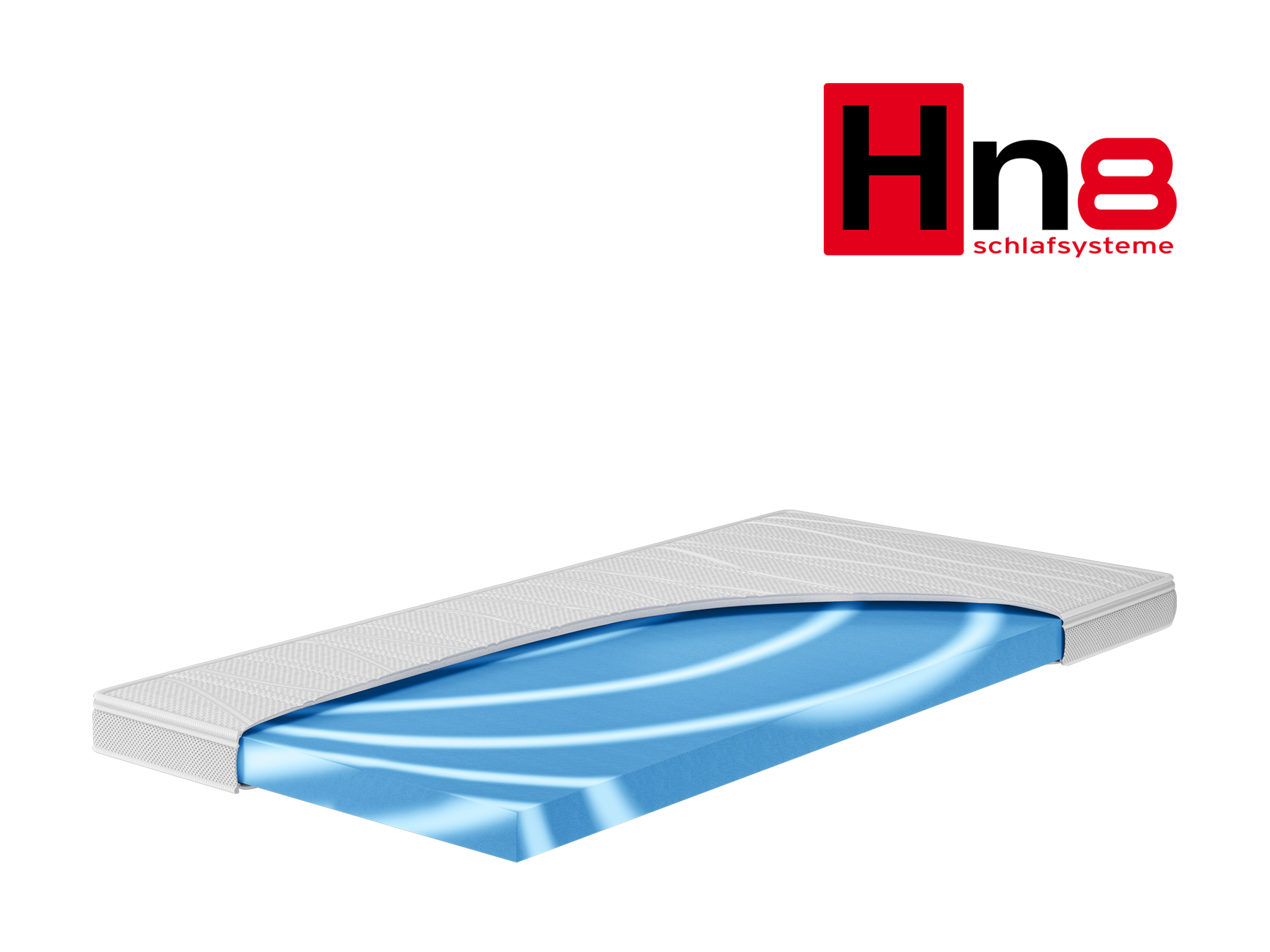 HN8 SCHLAFSYSTEME Nakładka żelowa dwustronna Surf 100 Cool z chłodzącym pokrowcem i  (H2, 160 x 200 cm)