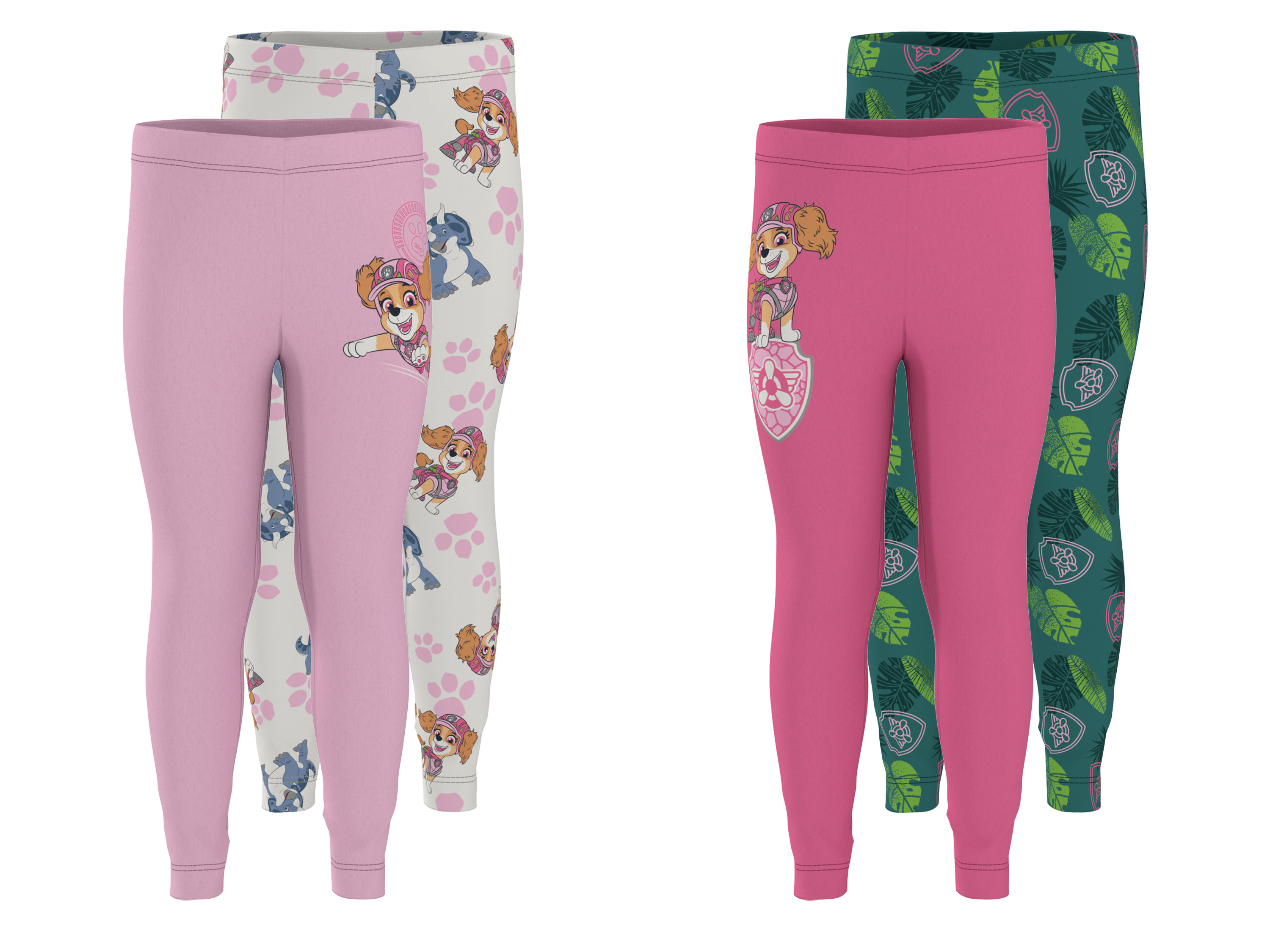 LUPILU® Legginsy dziewczęce z bawełną, 2 pary