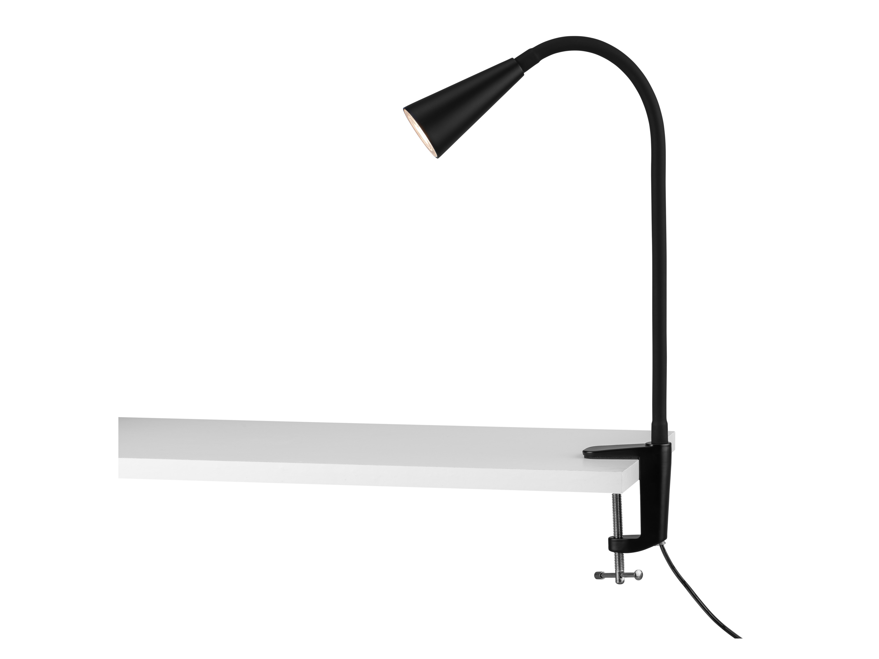 LIVARNO HOME Lampka LED z klipsem i elastycznym ramieniem (Reflektor zaciskowy, Czarny)