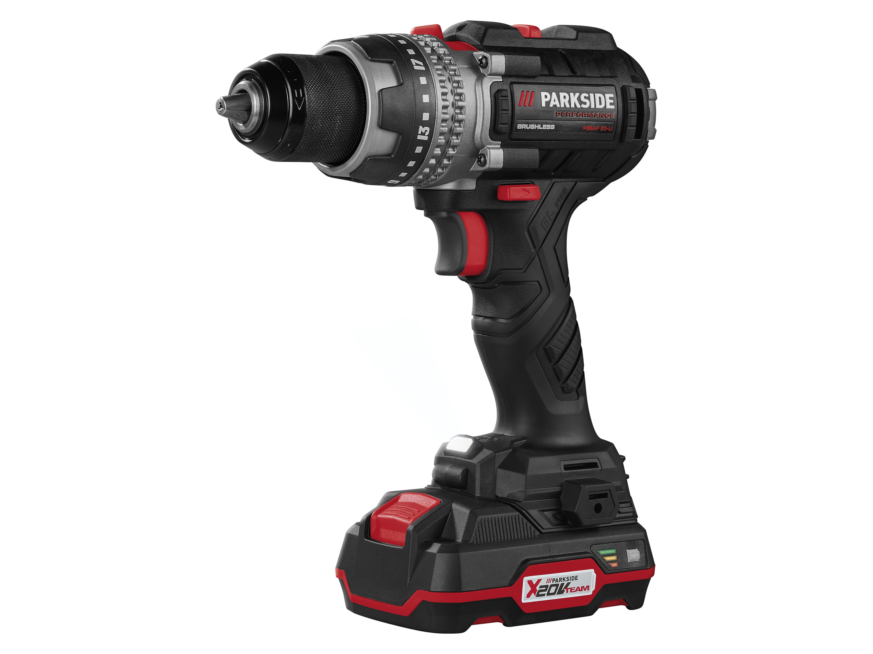 PARKSIDE PERFORMANCE® Akumulatorowa wiertarko-wkrętarka 20 V, PBSAP 20-Li A1 (z 2 akumulatorami i ładowarką)