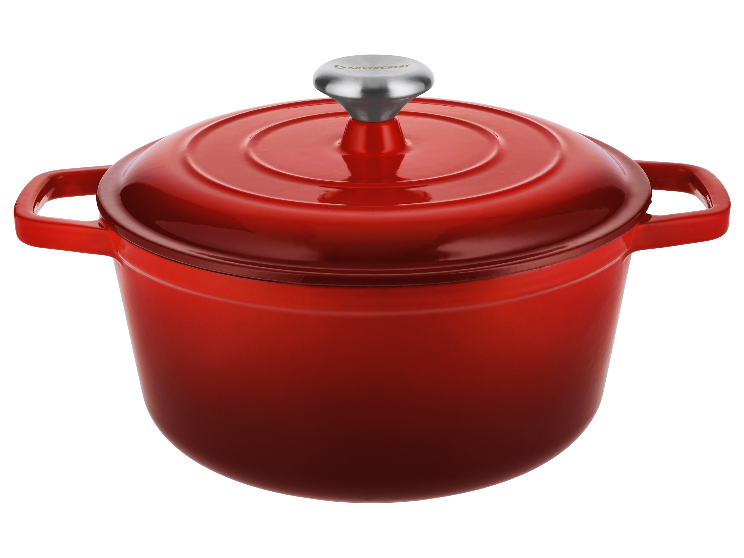 SILVERCREST® Garnek żeliwny, Ø 25 cm (Czerwony)