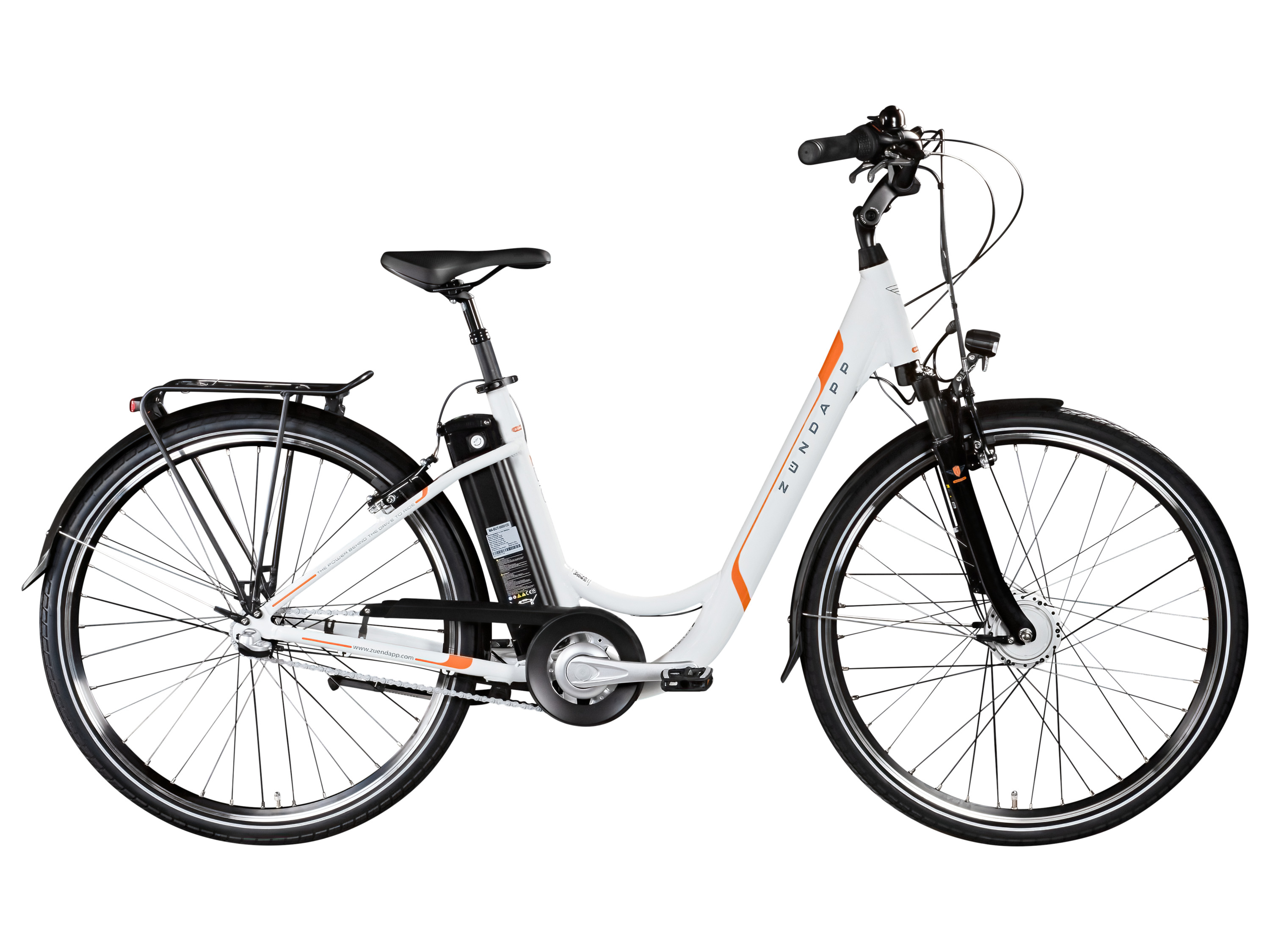 ZÜNDAPP Rower elektryczny miejski »Z510«, 28 cali (biały pomarańczowy)