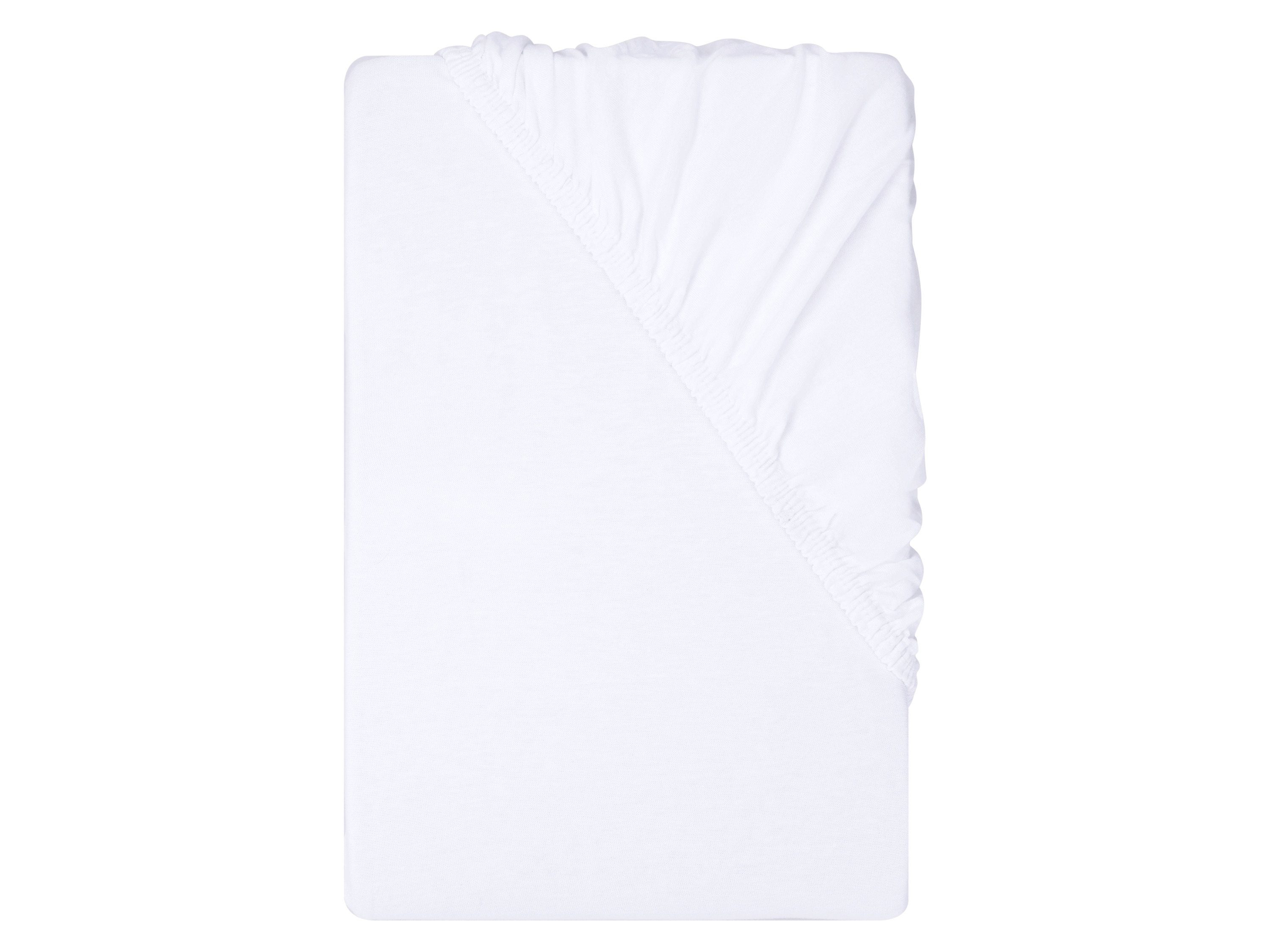 LIVARNO® Prześcieradło z dżerseju z gumką, 90-100 x 200 cm (Biały)