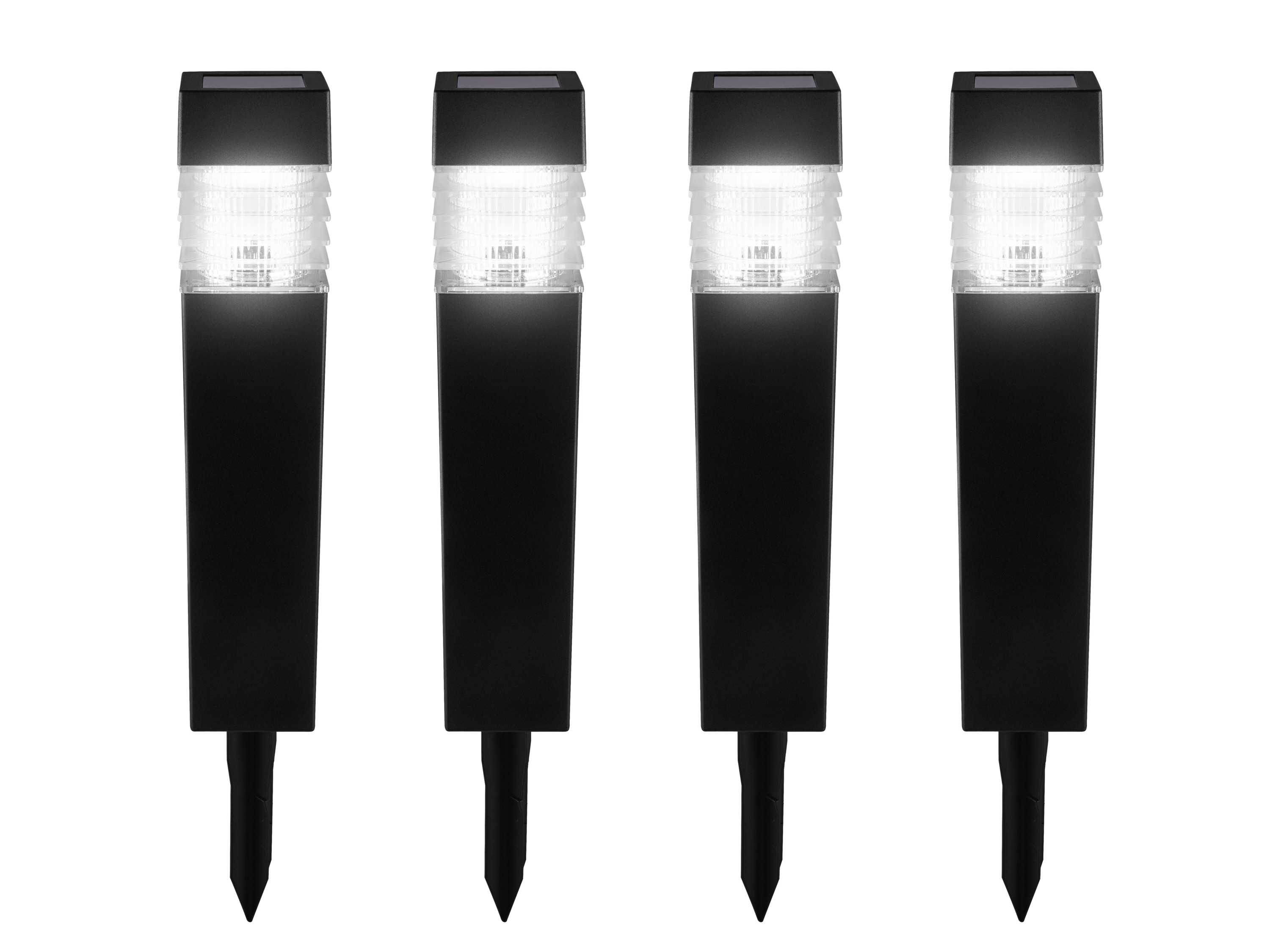 LIVARNO® Zestaw 4 lampek solarnych LED (Prostokątny)