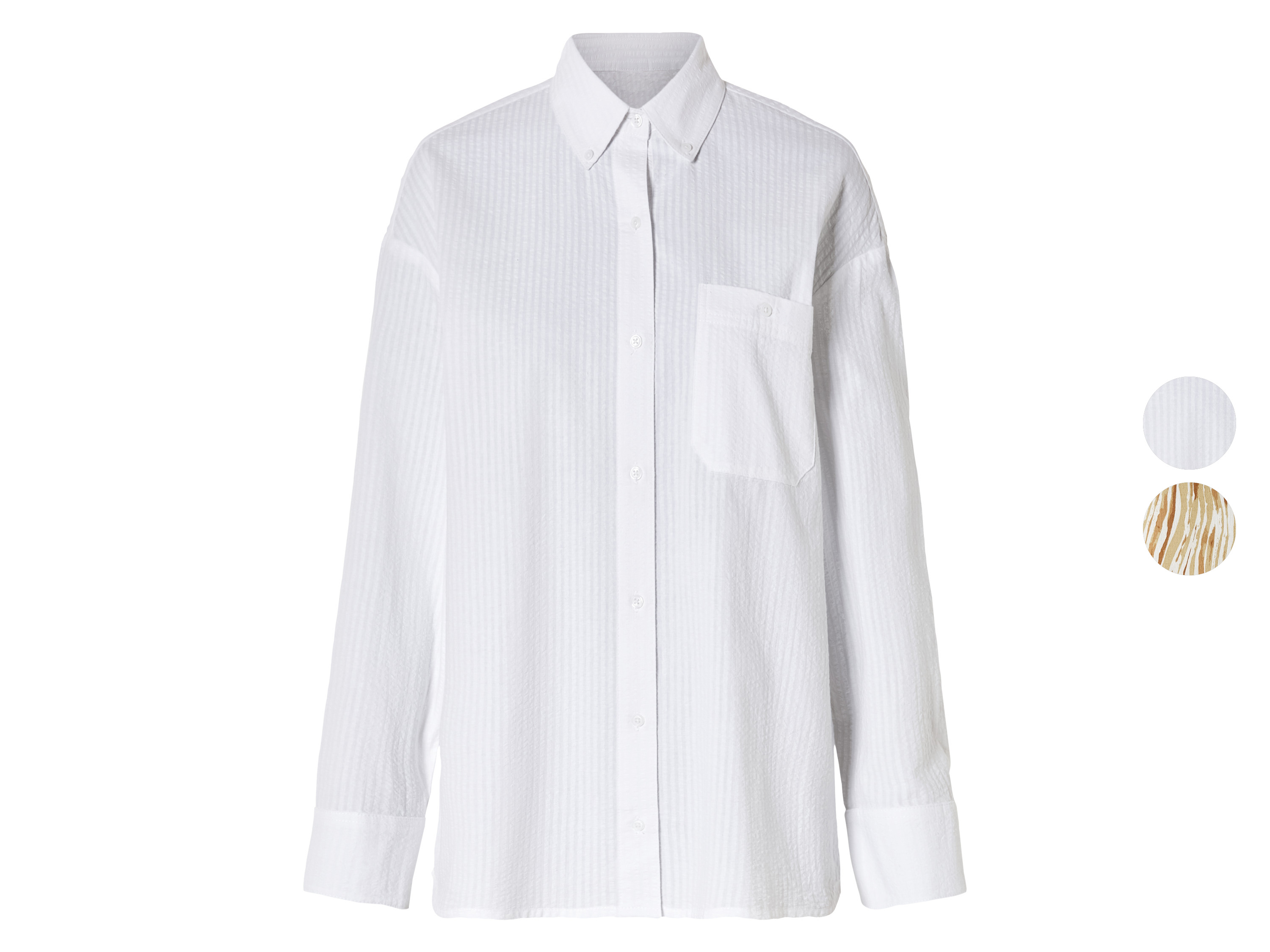 ESMARA® Bluza damska oversize z zapinanym kołnierzem