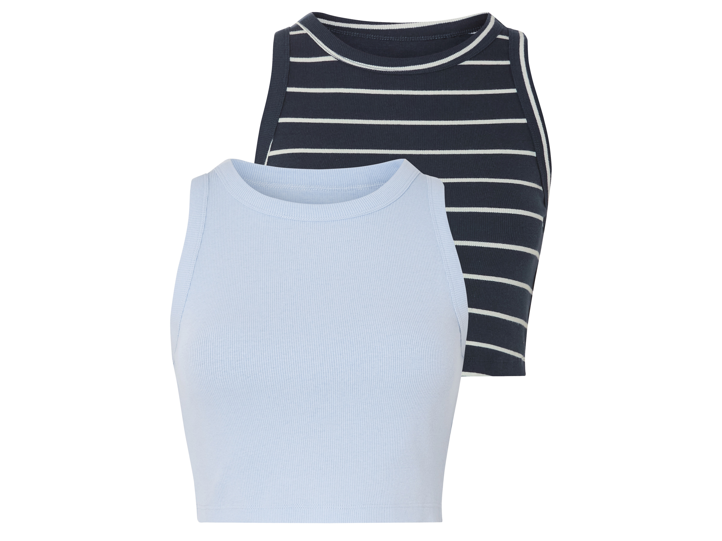 ESMARA® Crop topy damskie z bawełną, 2 sztuki 