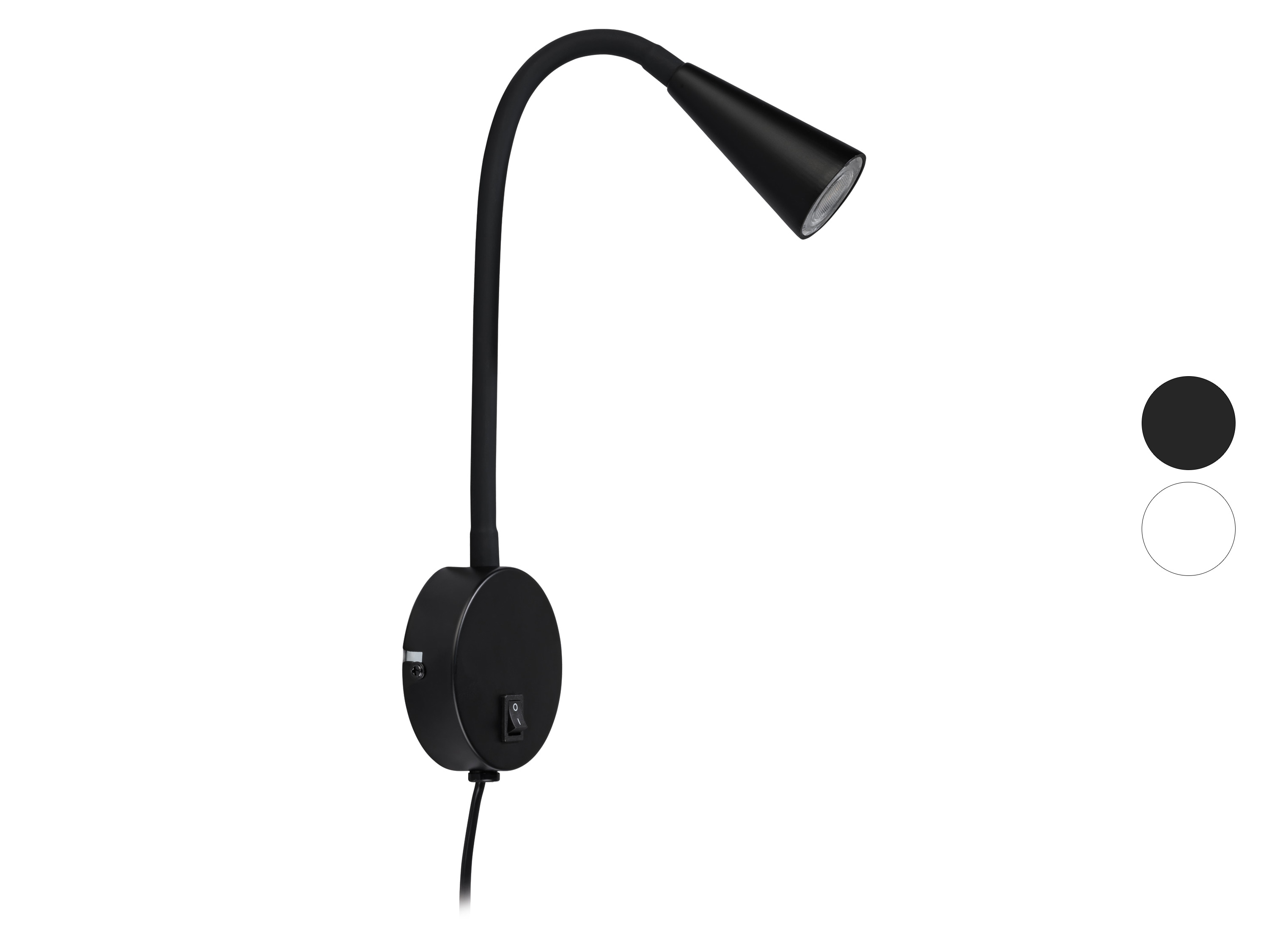 LIVARNO HOME Lampa LED ścienna FREYA, z elastycznym ramieniem metalowym (Czarny)