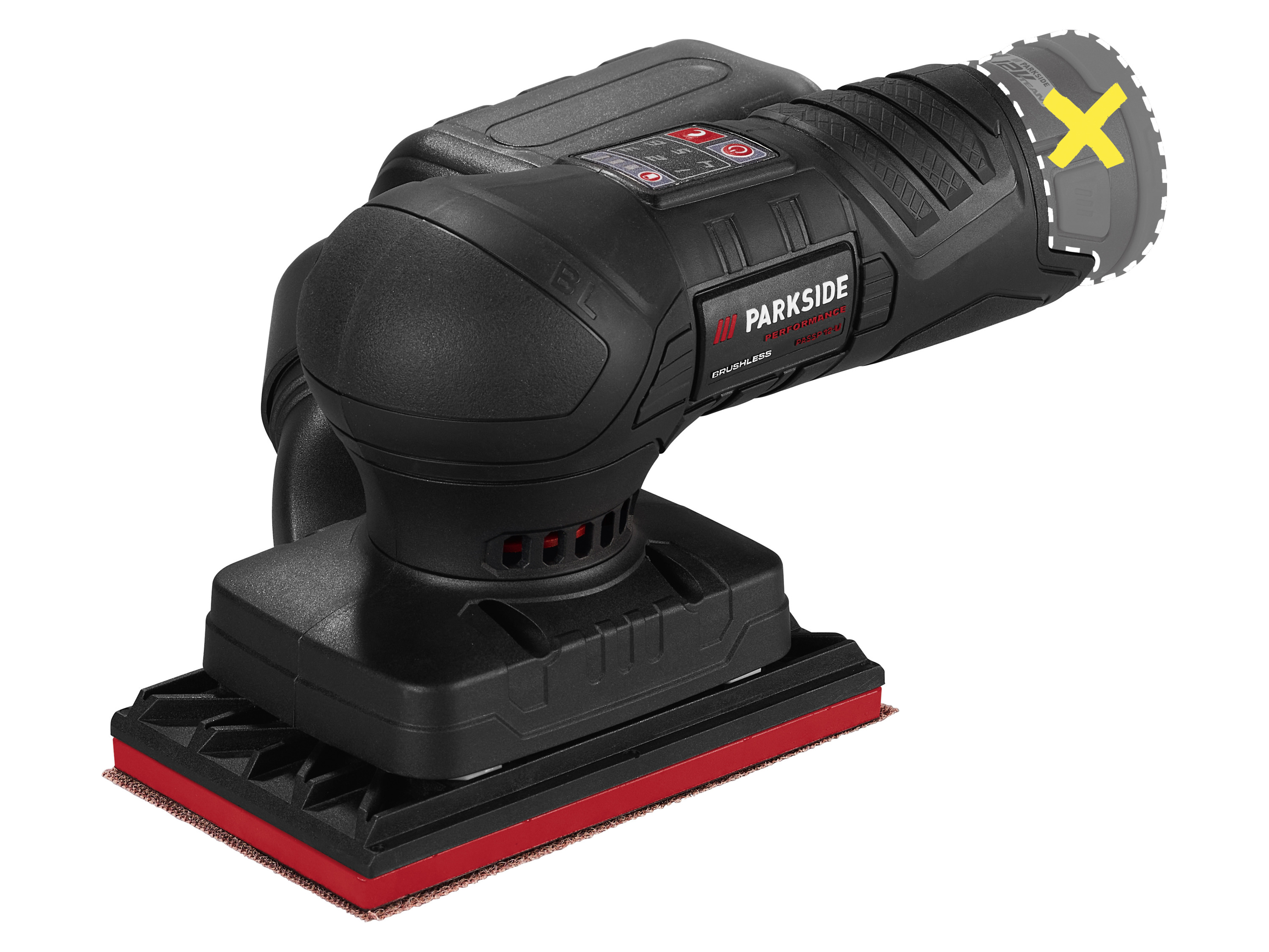 PARKSIDE PERFORMANCE® Akumulatorowa szlifierka mimośrodowa 12 V / oscylacyjna 12 V,  (bez akumulatora i ładowarki) (Szlifierka oscylacyjna)