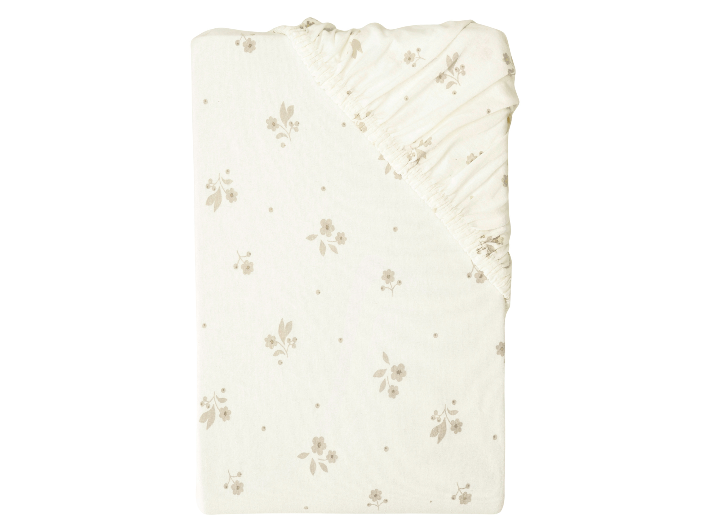 LIVARNO® Prześcieradło dżersejowe z gumką, 90-100 x 200 cm (Kwiaty/ biały)