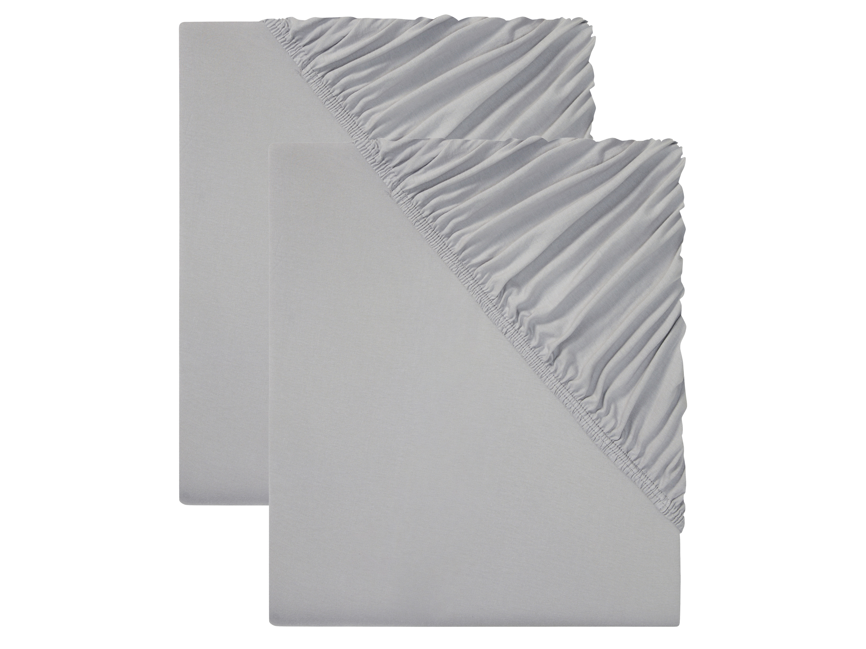 LIVARNO HOME Komplet prześcieradeł z dżerseju z gumką, 180-200 x 200 cm (Szary)