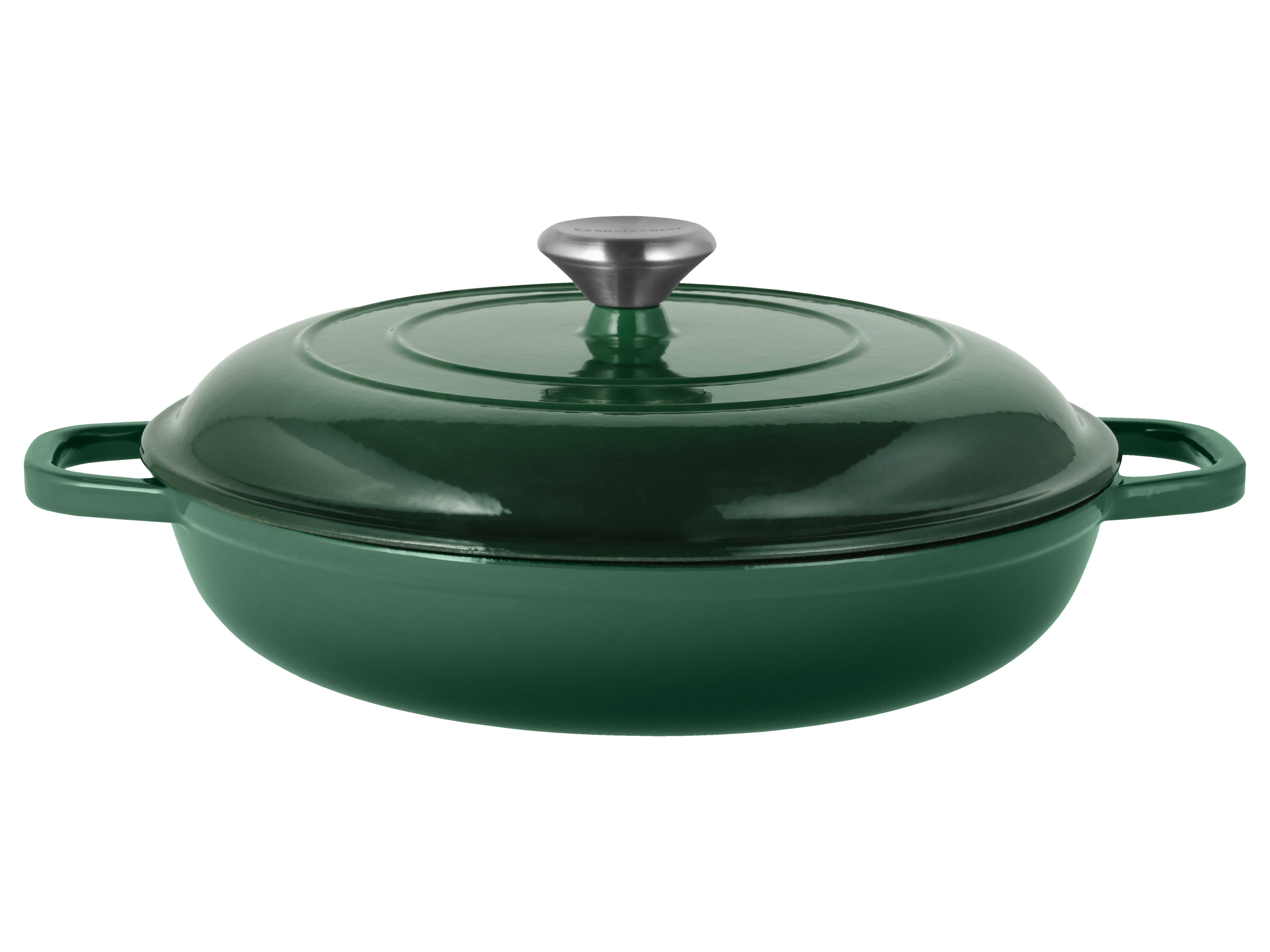 SILVERCREST® Żeliwna patelnia do serwowania, Ø 30 cm (Zielony)