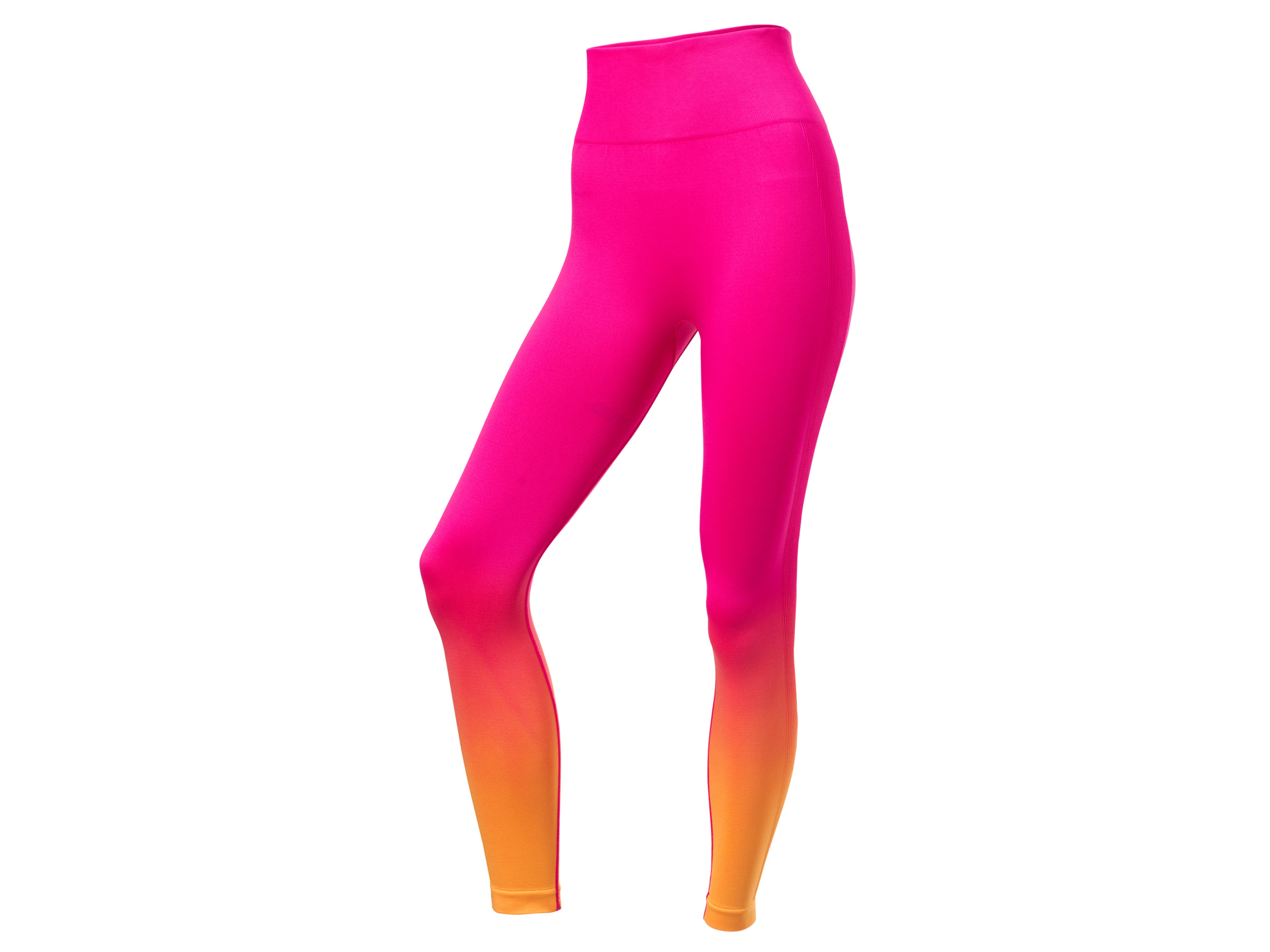 CRIVIT Legginsy funkcyjne damskie z wysokim stanem, z efektem push-up (Różowy/ pomarańczowy, XS (32/34))
