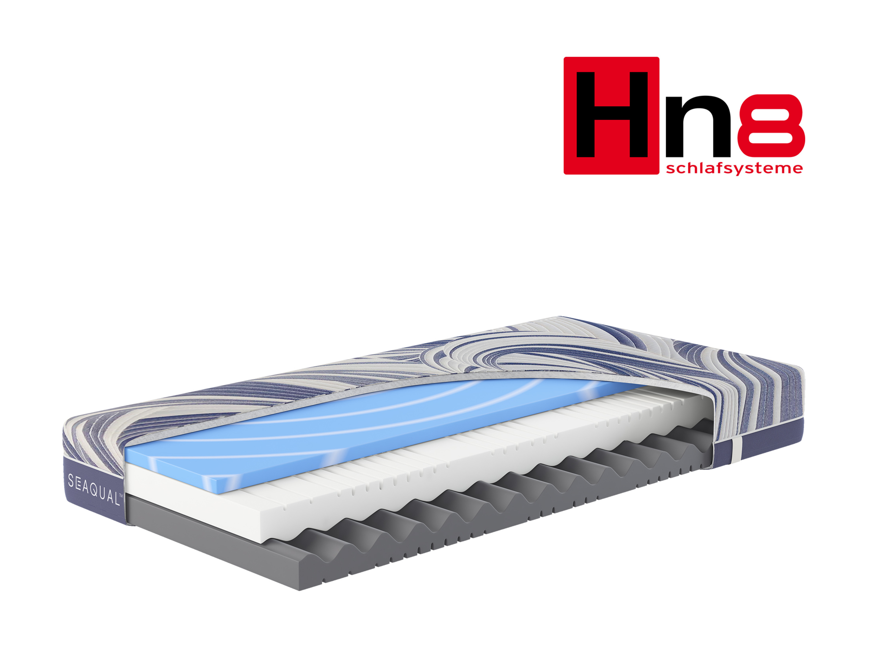 HN8 SCHLAFSYSTEME Materac z pianki komfortowej 7-strefowy Ocean Clean KS (H2, 140 x 200 cm)