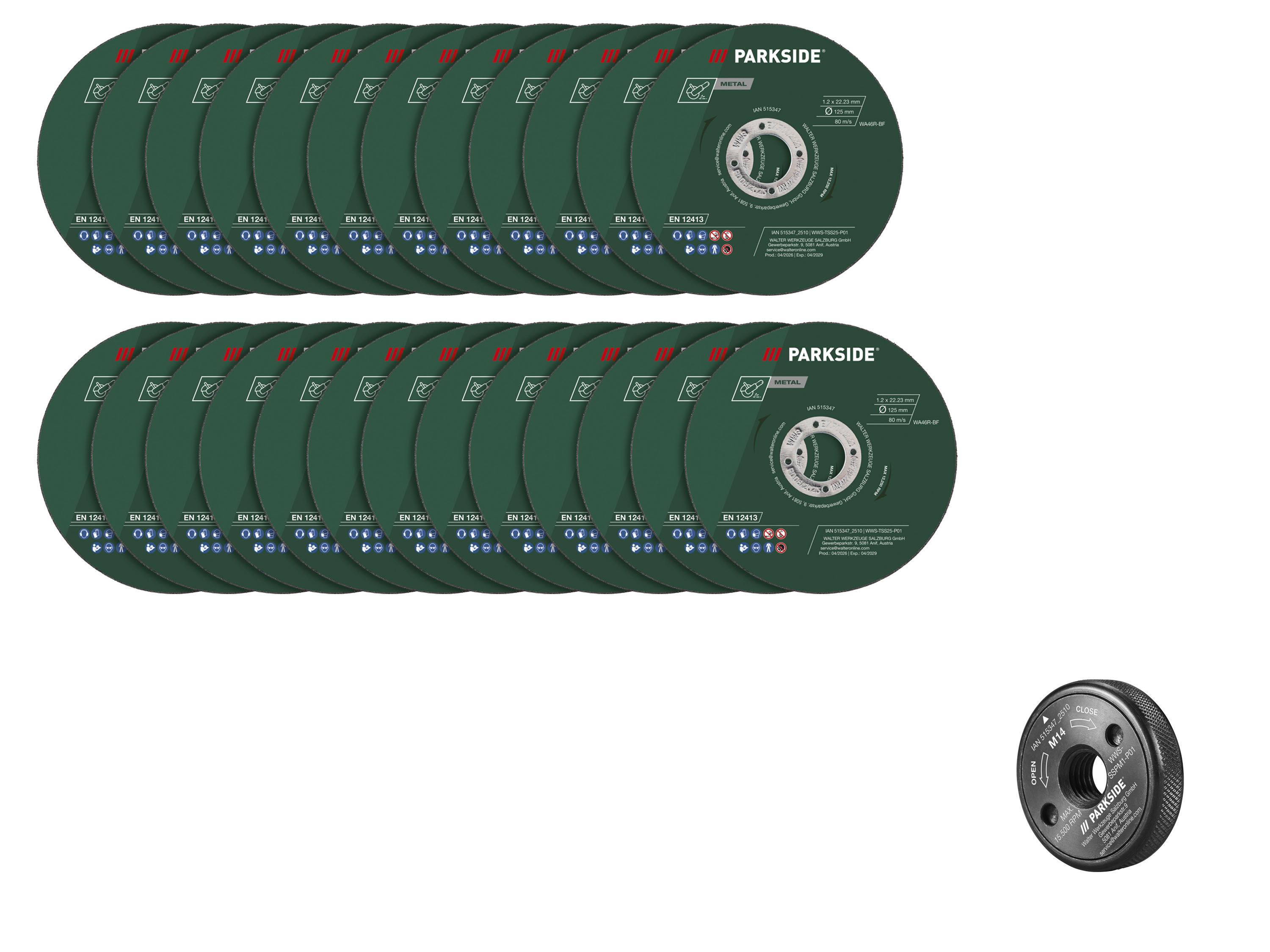 PARKSIDE® Tarcze do cięcia metalu / nakrętka szybkomocująca do szlifierki kątowej