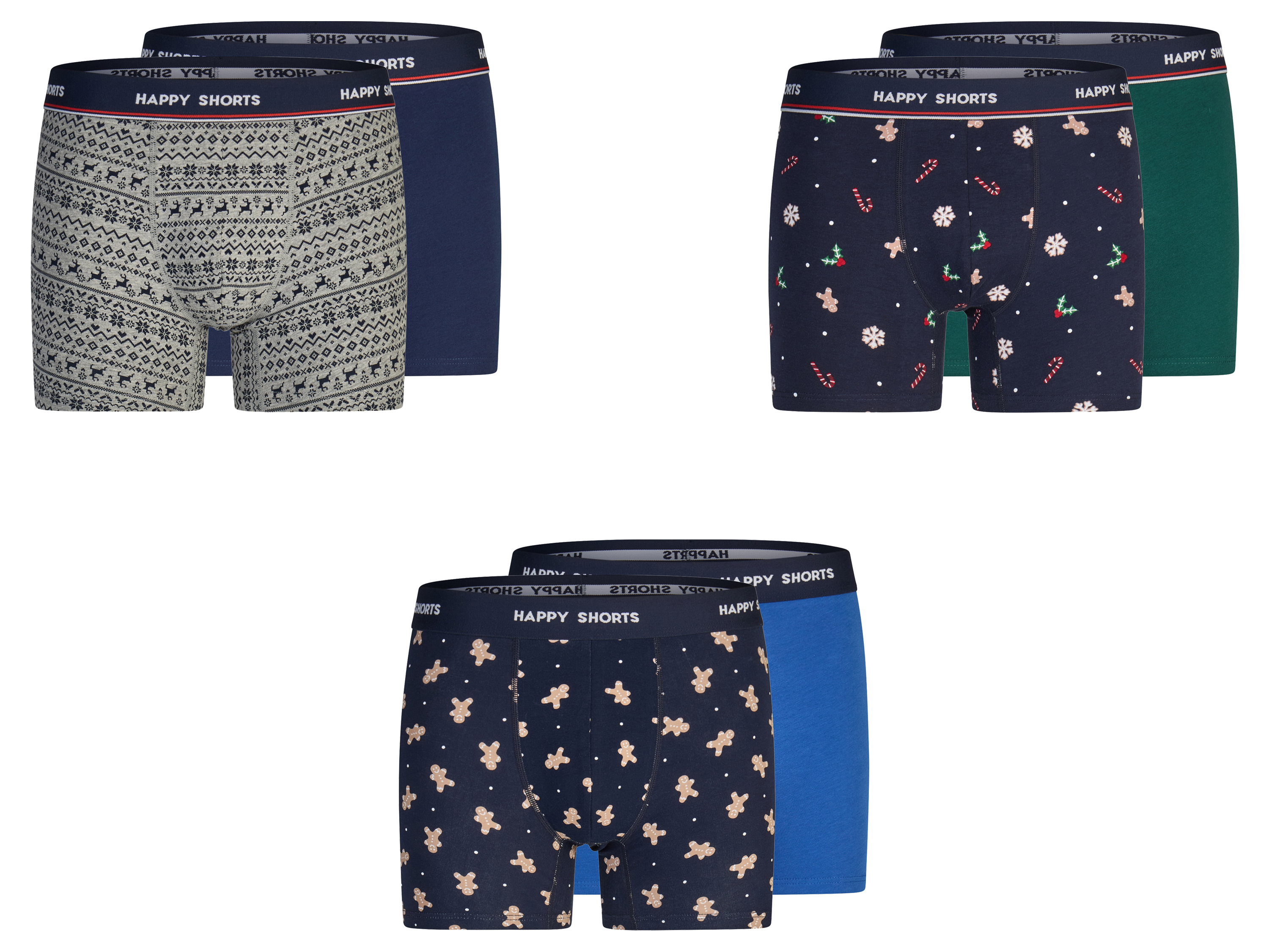 HAPPY SHORTS Bokserki męskie z bawełną, 2 pary