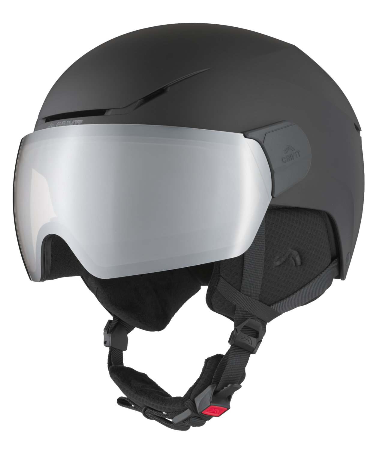 CRIVIT Kask narciarski i snowboardowy z samozaciemniającym się wizjerem (M/L, Czarny)