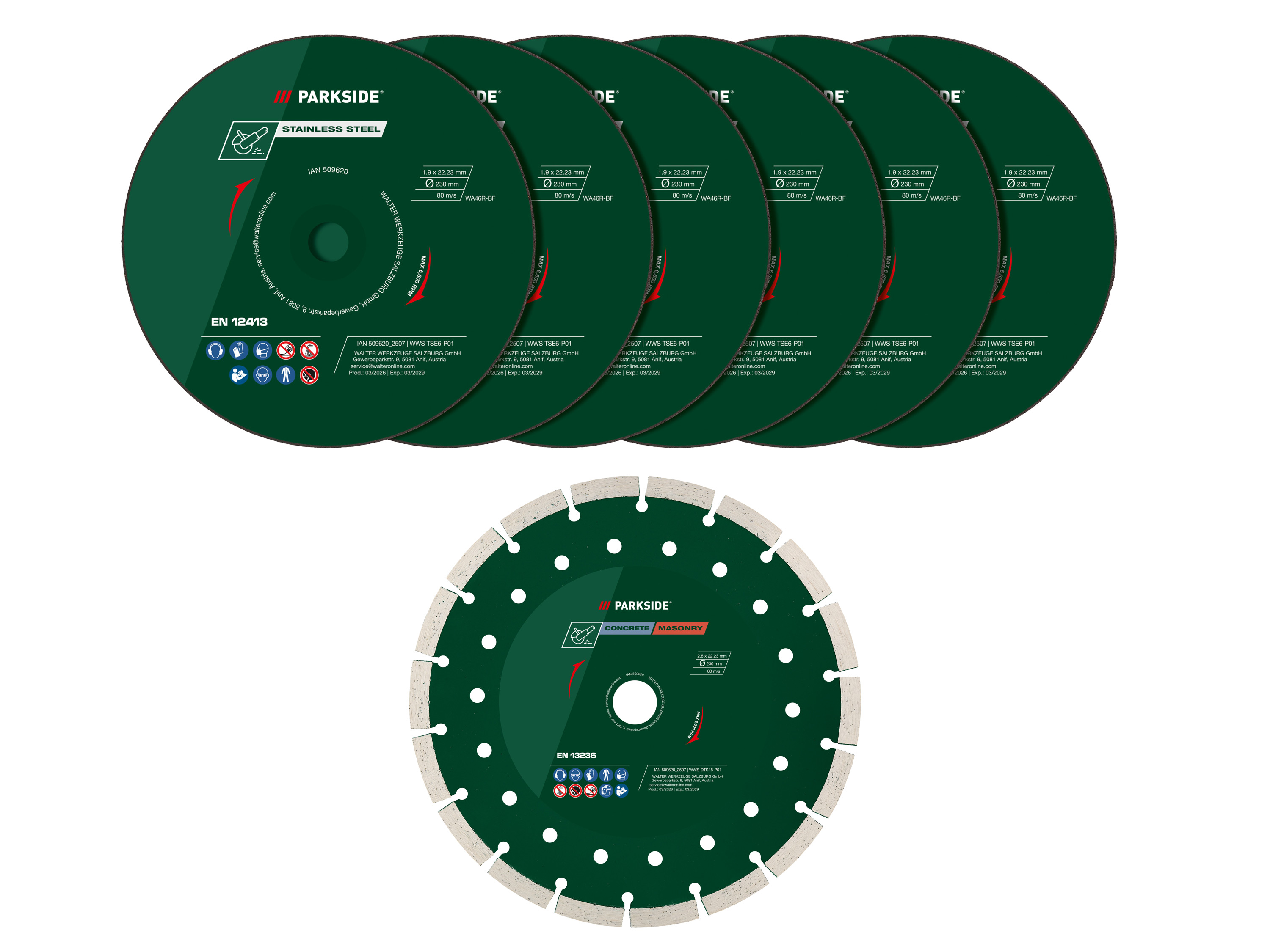 PARKSIDE® Zestaw tarcz do cięcia stali nierdzewnej