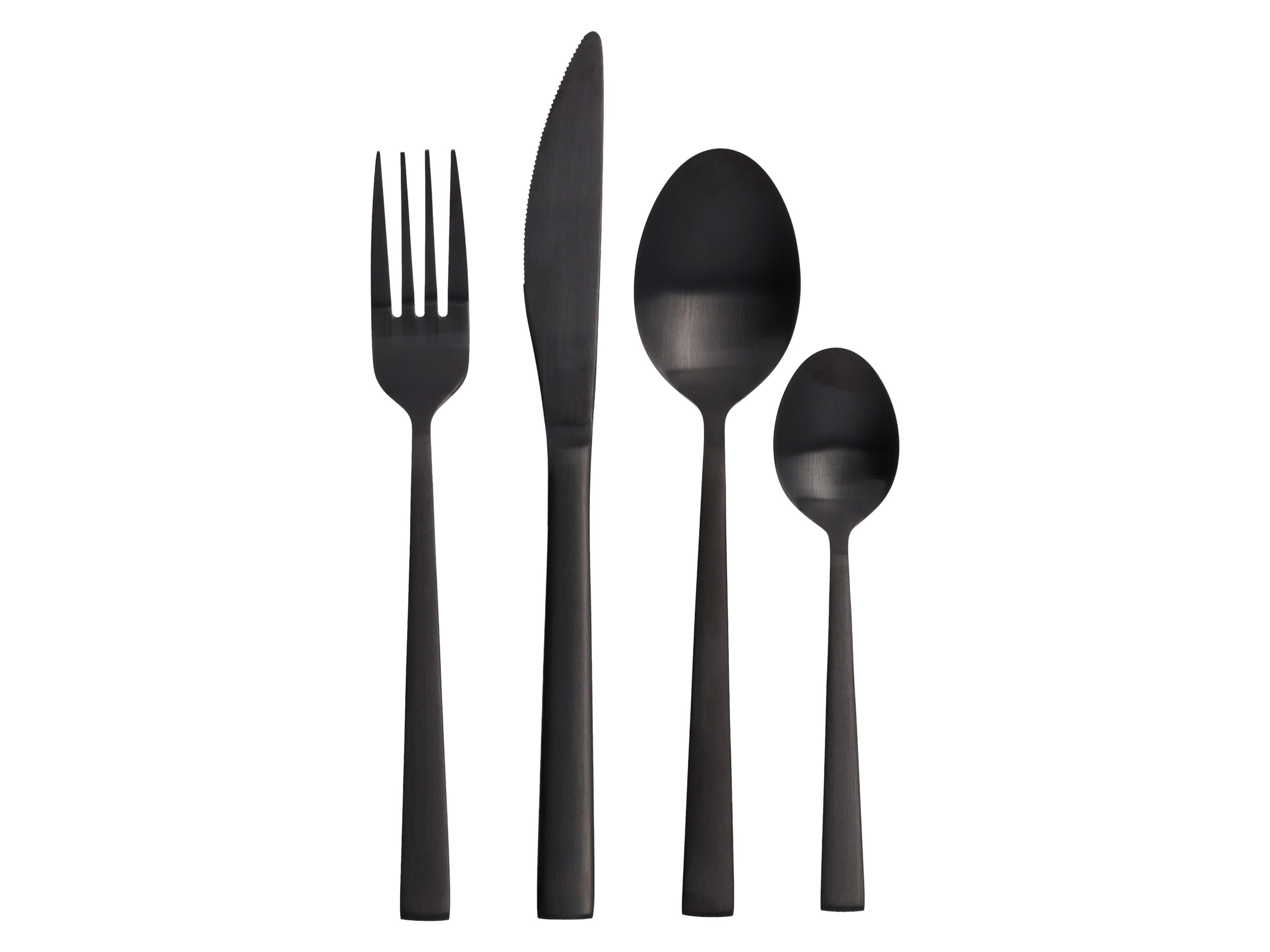 SILVERCREST® Zestaw sztućców ze stali nierdzewnej, 16-częściowy (czarny)