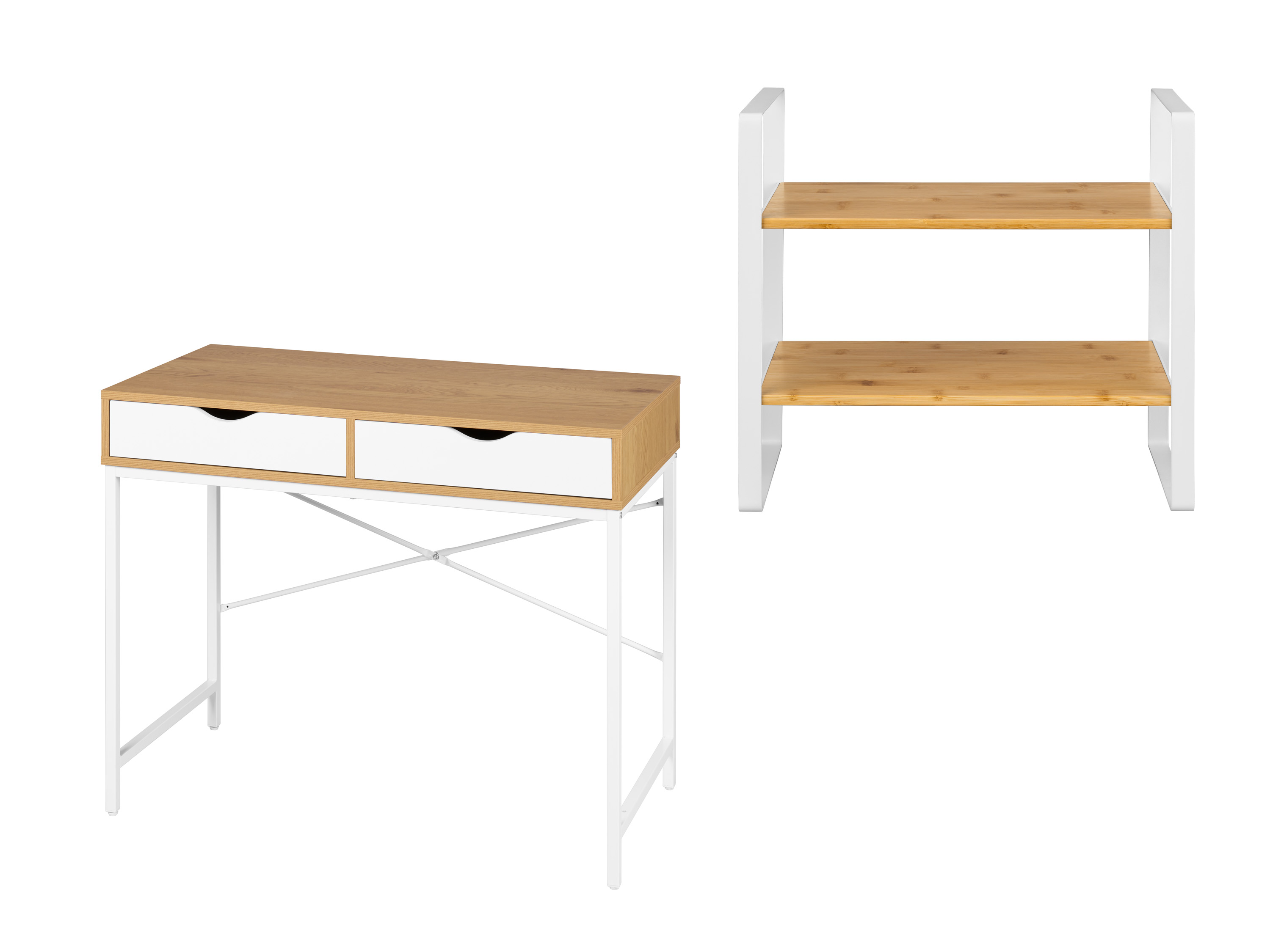 LIVARNO® Zestaw: Biurko z 2 szufladami i półka na biurko, 40 x 36 x 20 cm