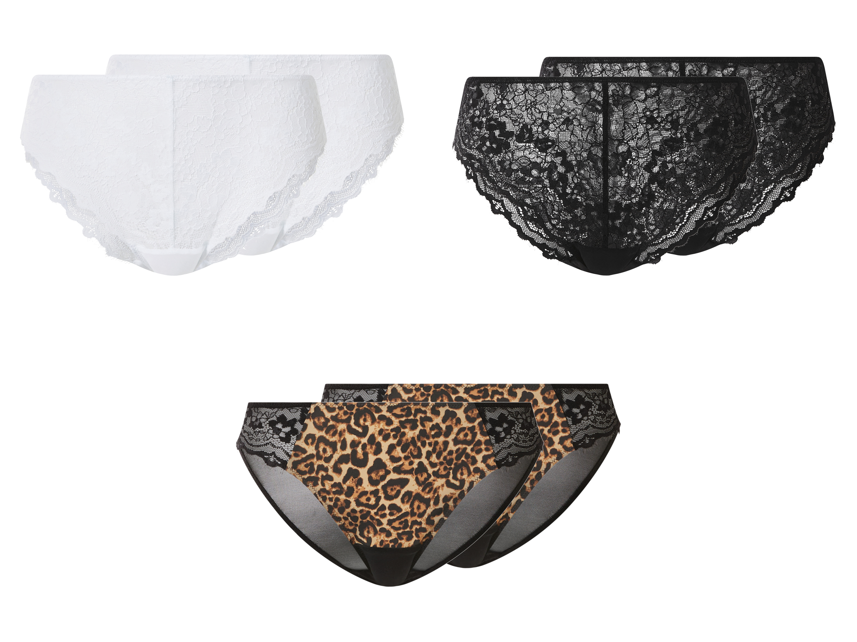 ESMARA® Figi damskie z koronką, 2 pary