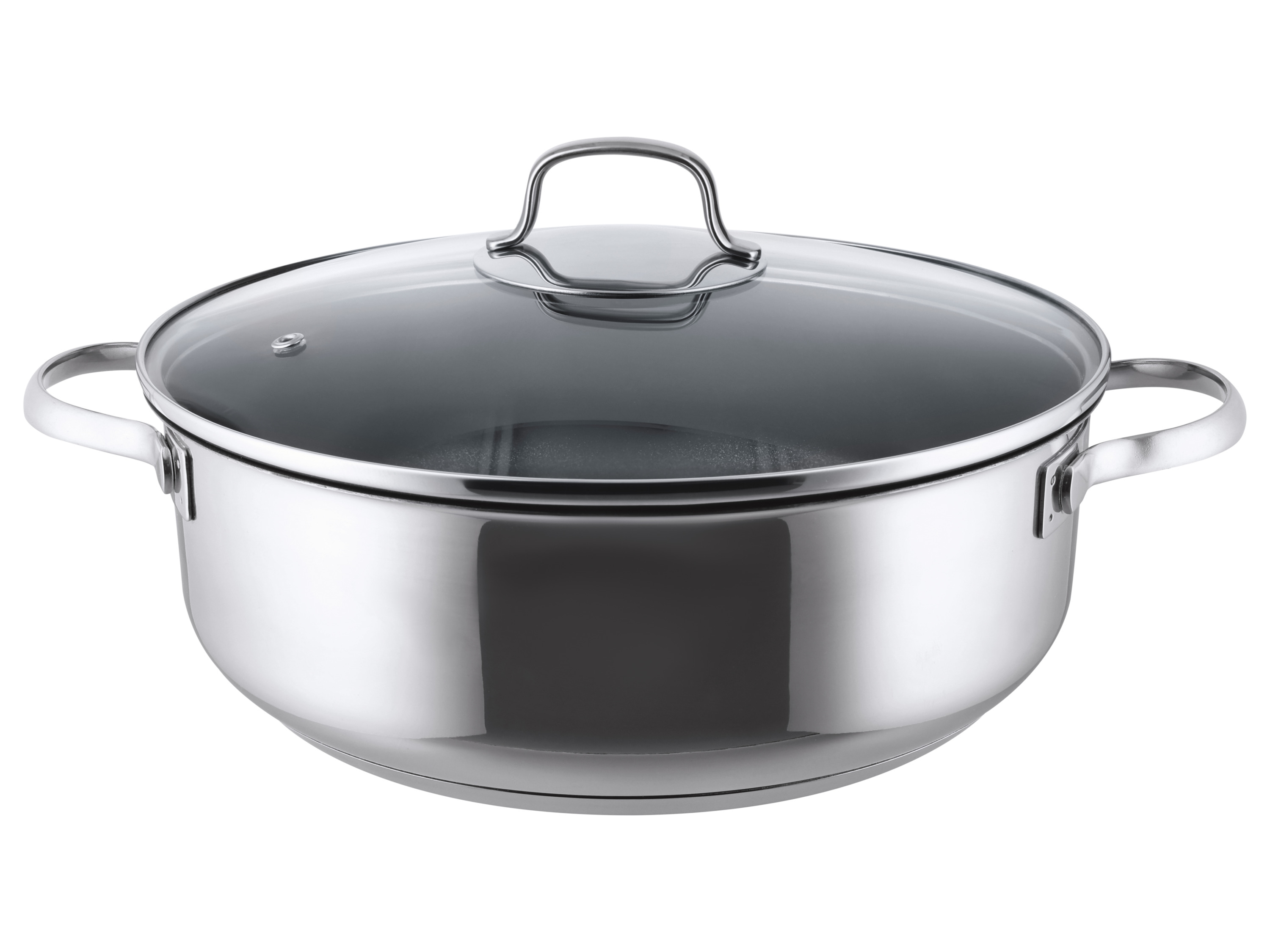SILVERCREST® Patelnia do serwowania ze stali nierdzewnej, 28 cm (Bez powłoki)