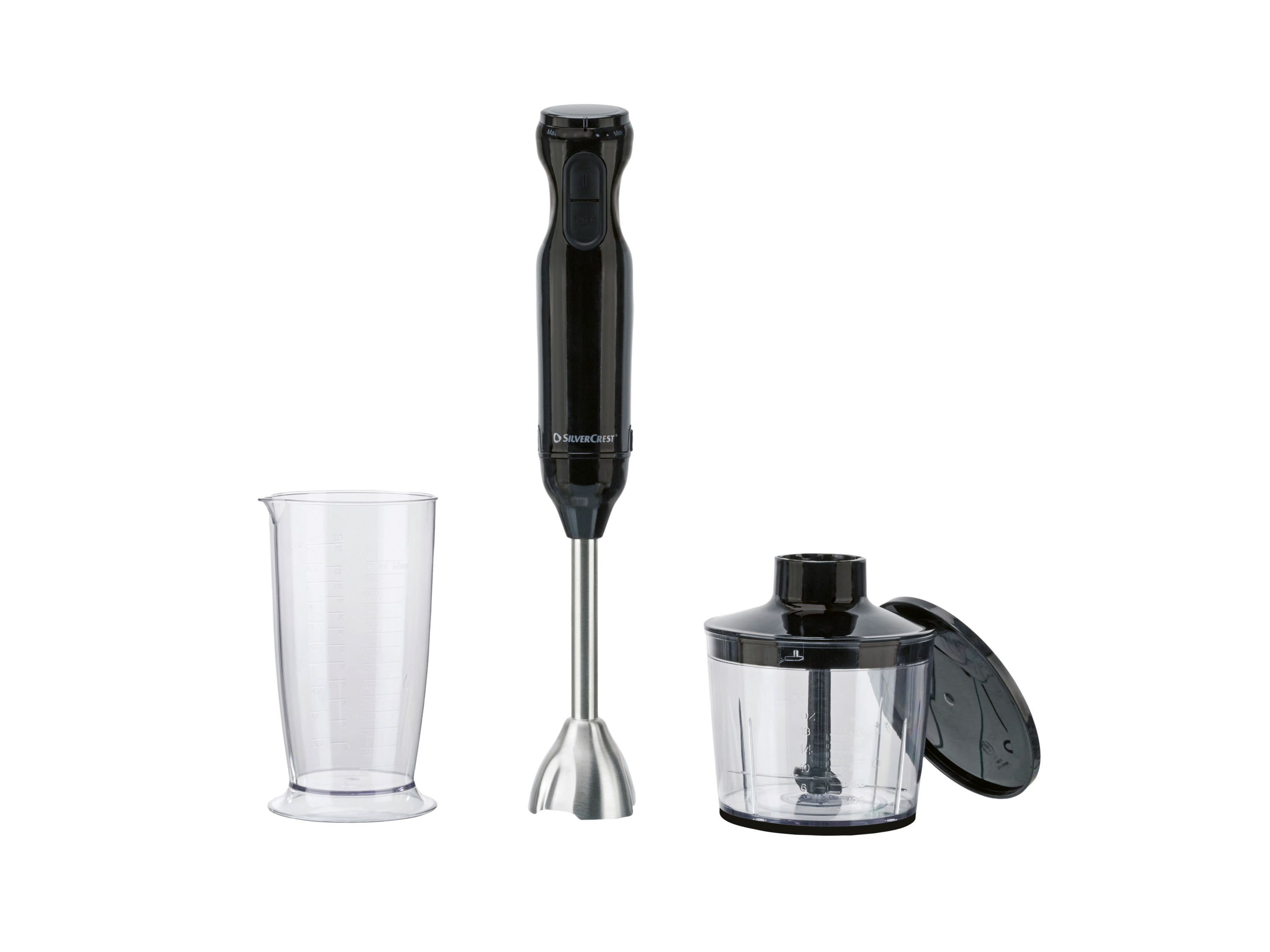SILVERCREST® Blender ręczny z rozdrabniaczem, 600 W , SSMS 600 G7 (czarny)
