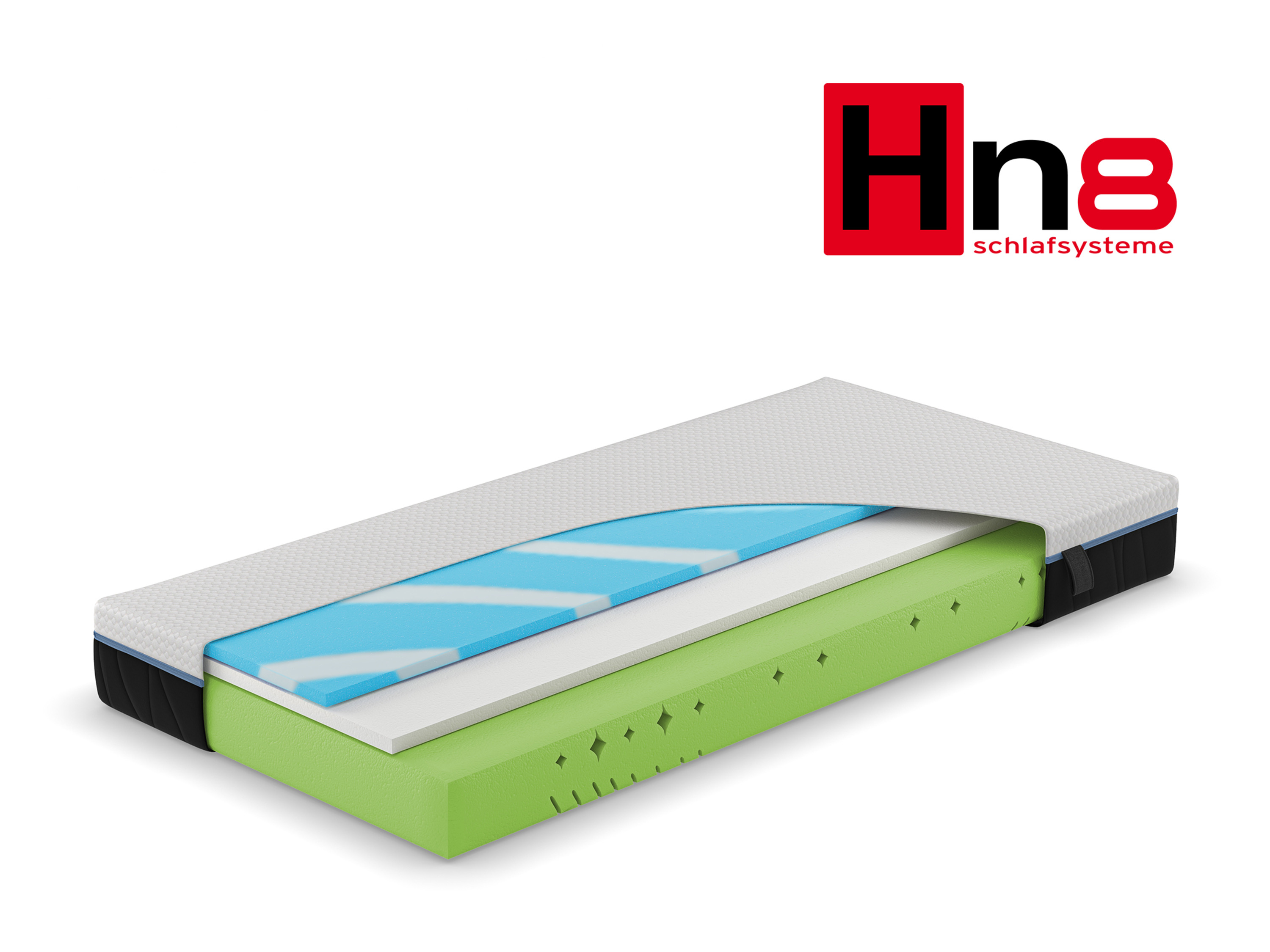 Materac Hn8 Schlafsysteme 7-strefowy z pianki wysokoelastycznej z wkładem Viscotopper Schlafschön VS (H3, 100 x 200)