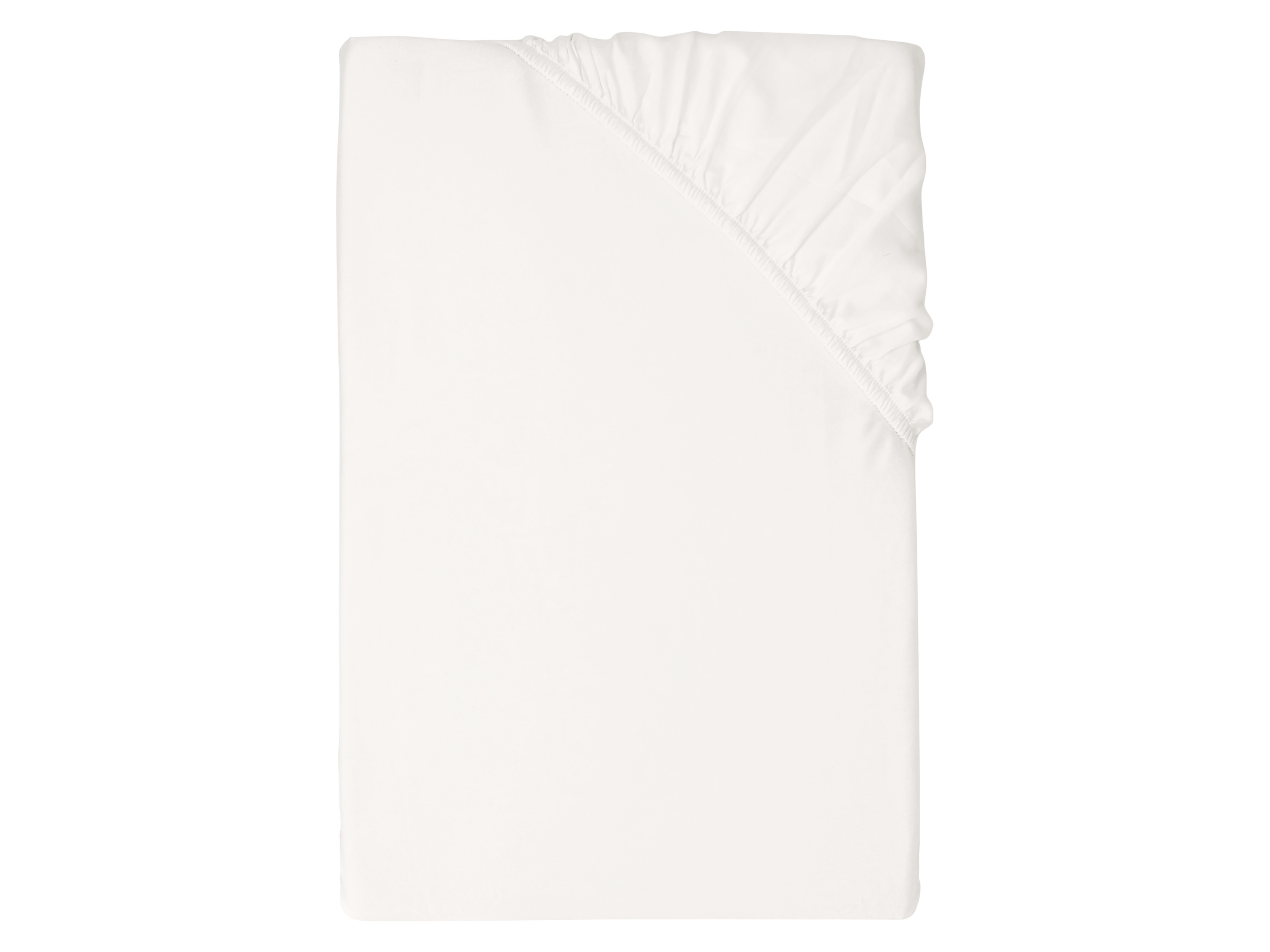 LIVARNO® Luksusowe prześcieradło satynowe z bawełny i wiskozy bambusowej z gumką, 140-160 x 200 x 27cm (Biały)
