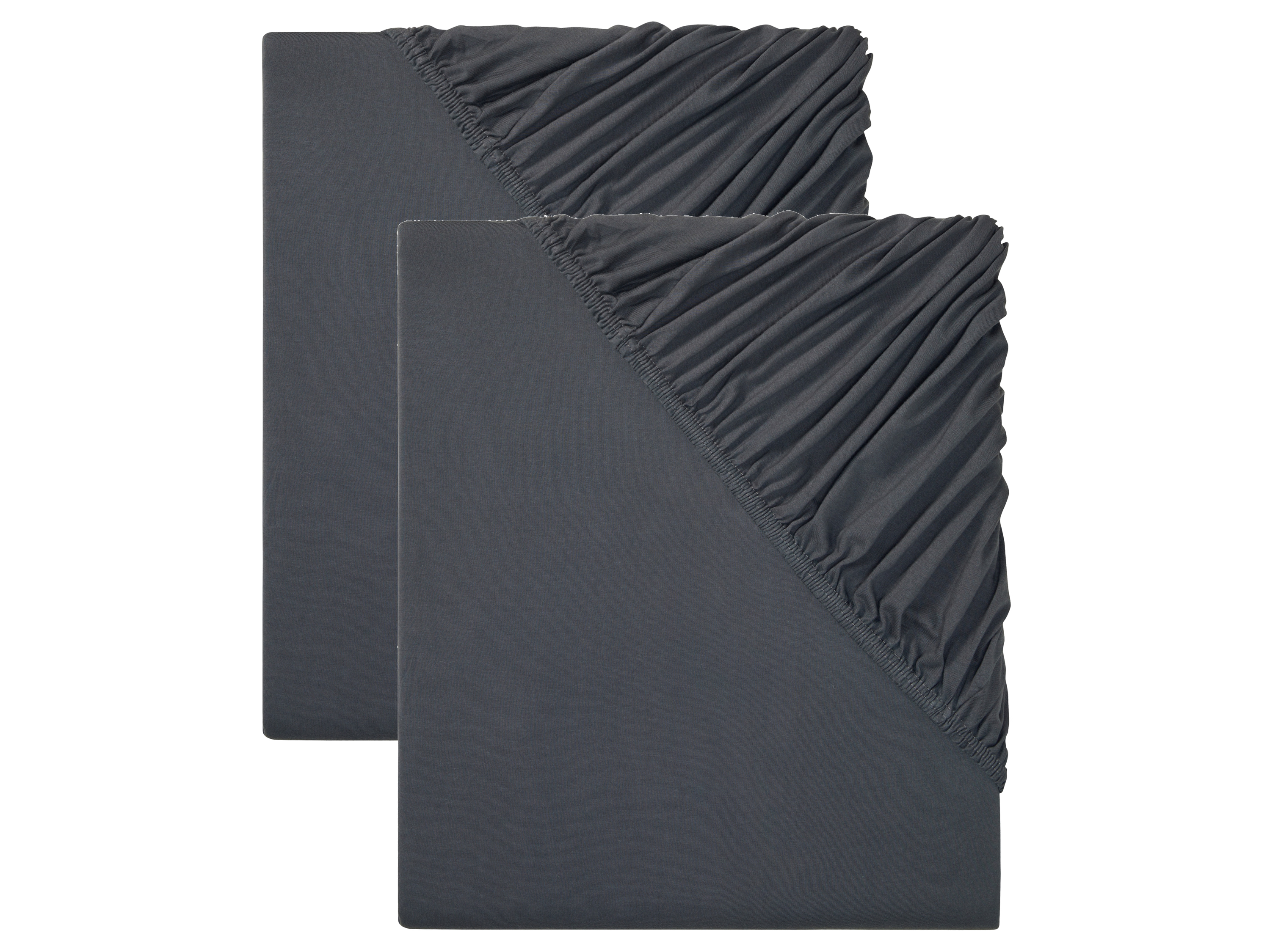 LIVARNO HOME Komplet prześcieradeł z dżerseju z gumką,  90-100 x 200 cm (Ciemnoszary)